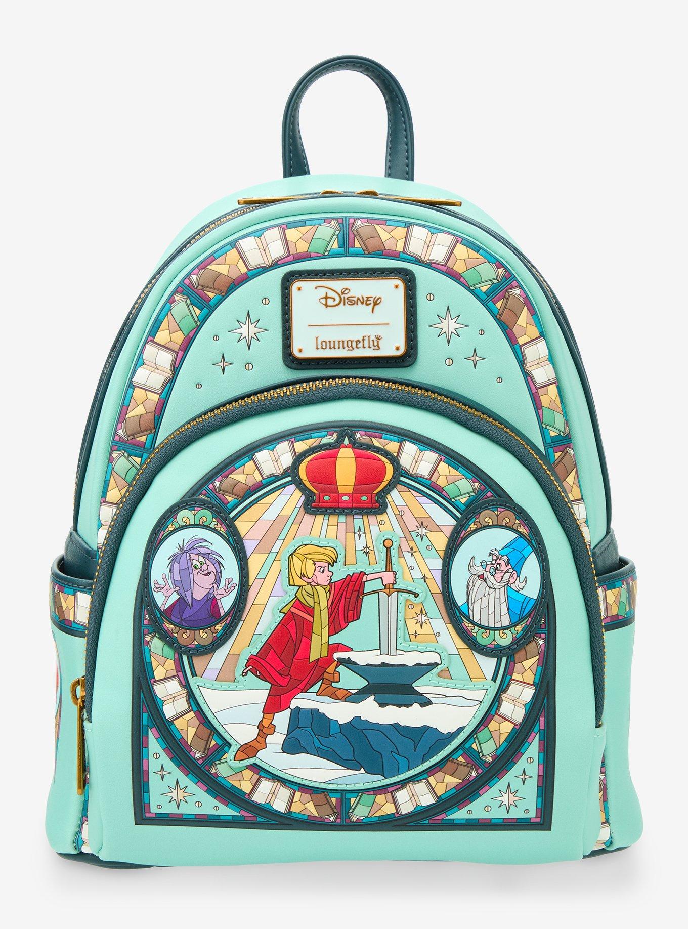 Loungefly Disney The Sword in the Stone Stained Glass Portrait Mini Backpack - BoxLunch Exclusive