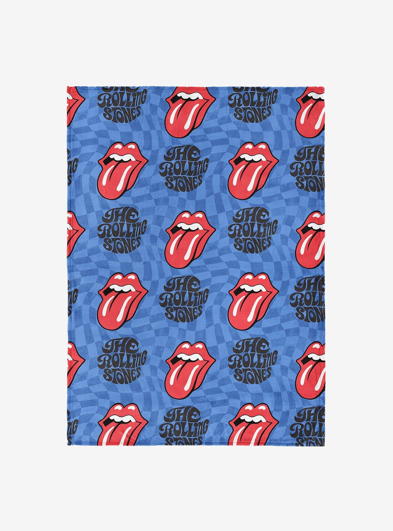 The Rolling Stones Psychedelic Check Silk Touch Throw Blanket, , hi-res