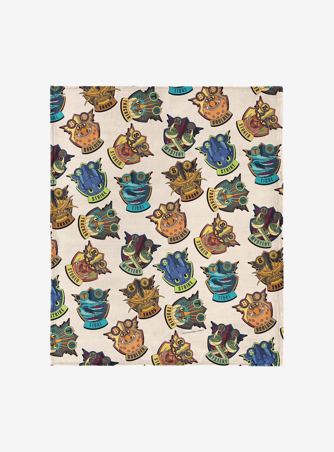 How to Train Your Dragon Badges 60x80" Silk Touch Throw Blanket, , hi-res