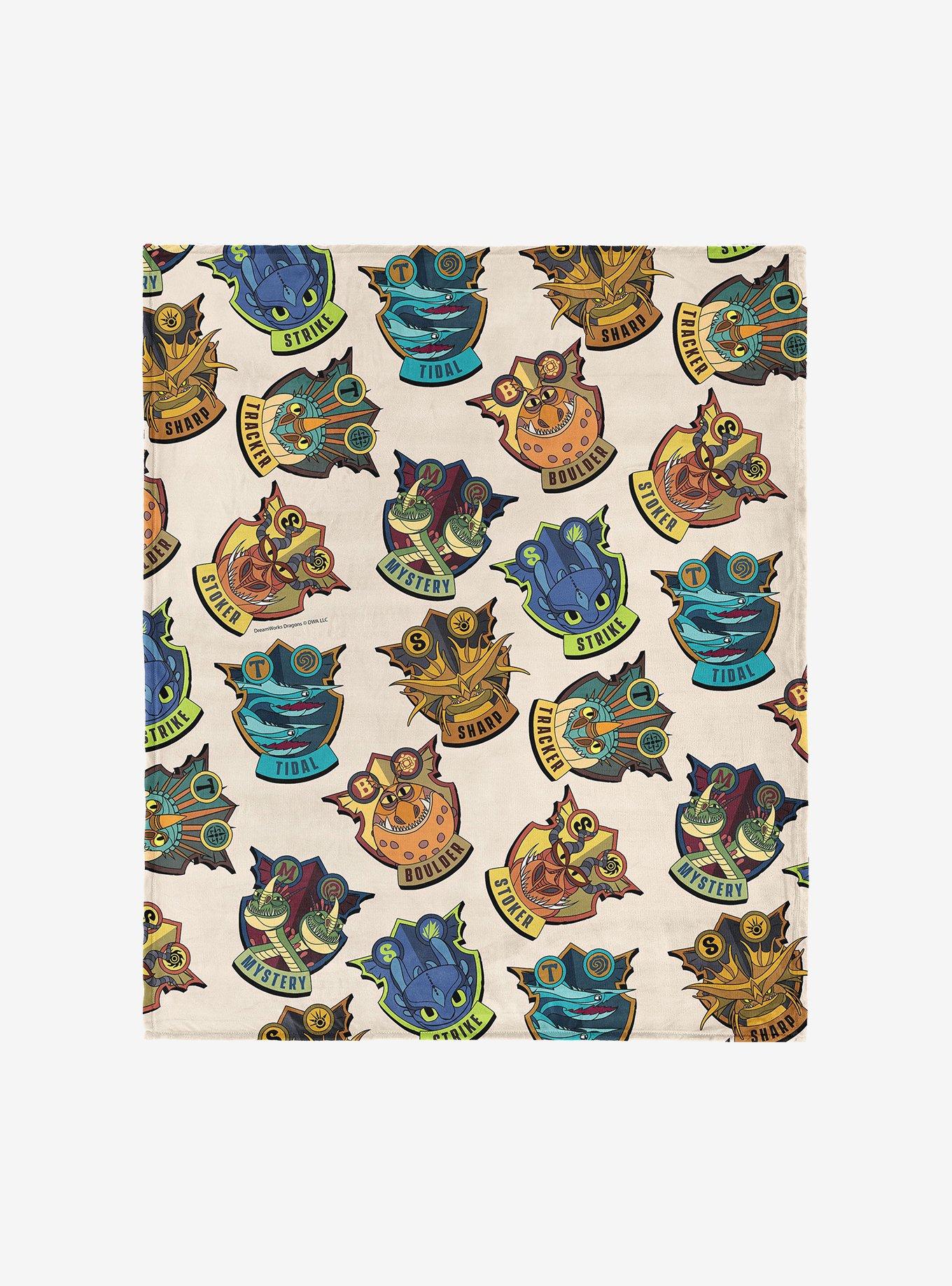 How to Train Your Dragon Badges 50x60" Silk Touch Throw Blanket, , hi-res