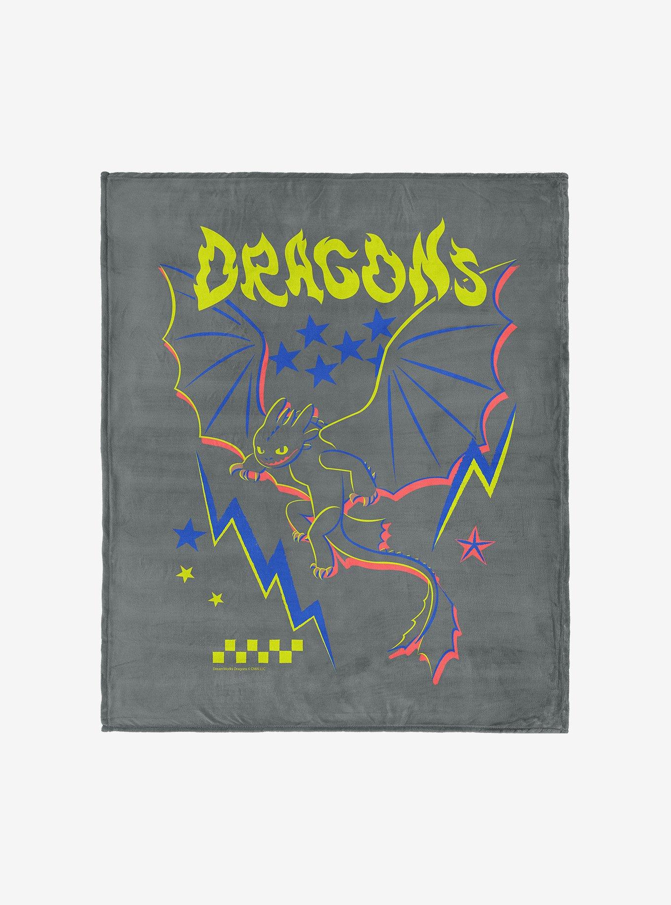How to Train Your Dragon Neon Dragon 50x60" Silk Touch Throw Blanket, , hi-res