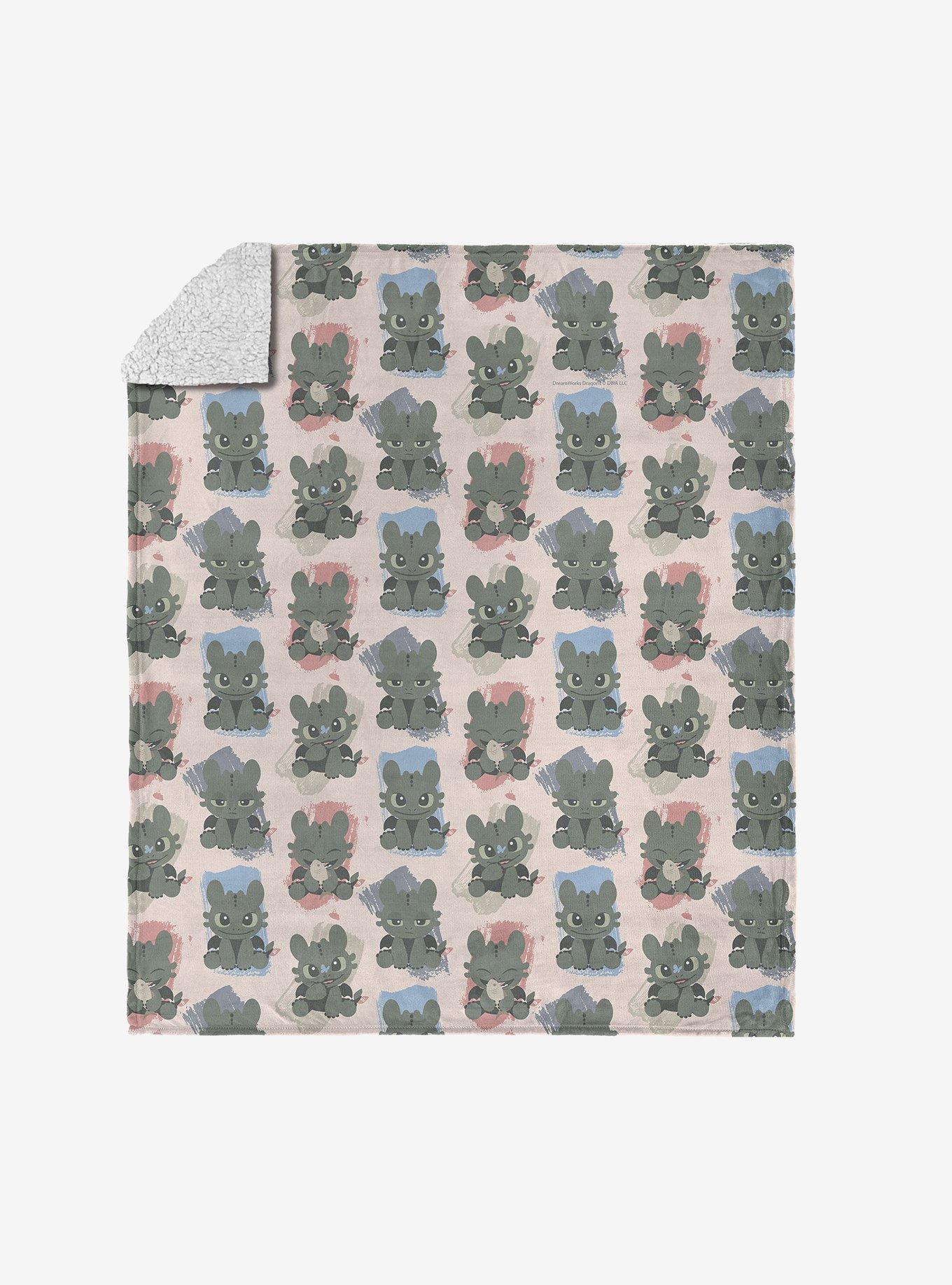 How to Train Your Dragon Many Emotions Silk Touch Sherpa Throw Blanket, , hi-res