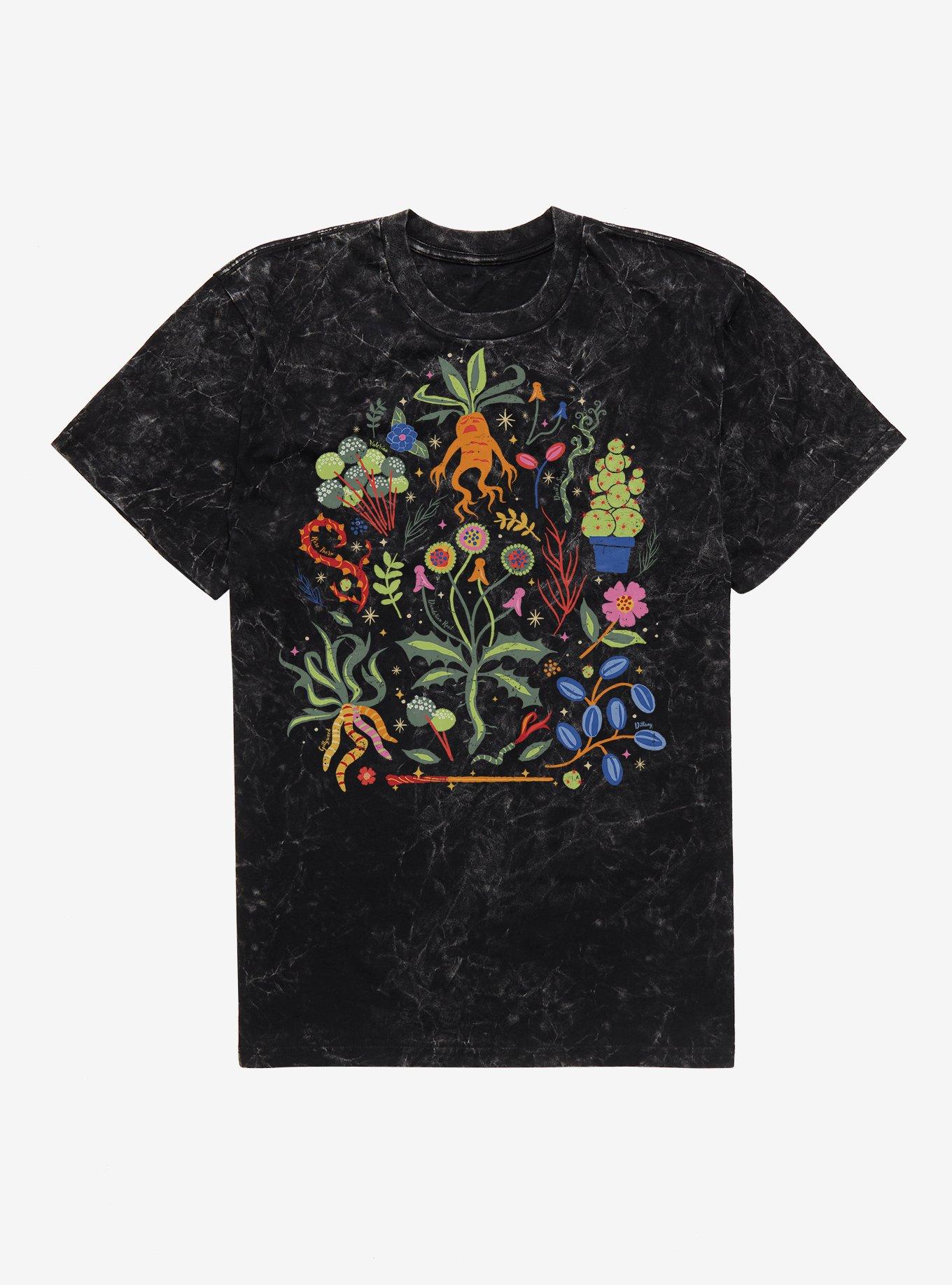 Harry Potter Herbology Icons T-Shirt, BLACK MINERAL WASH, hi-res