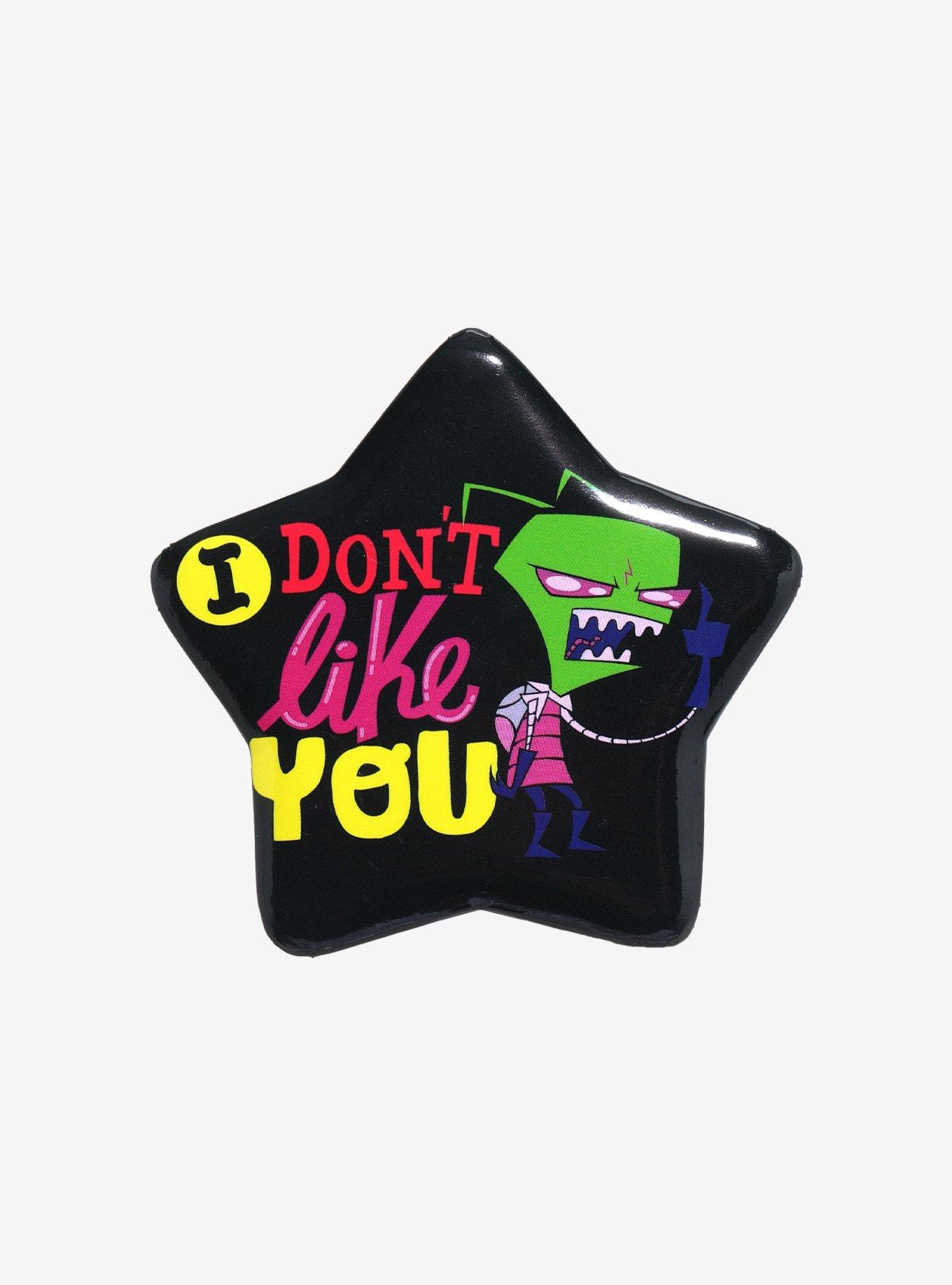 Invader Zim I Don't Like You Star Button, , hi-res