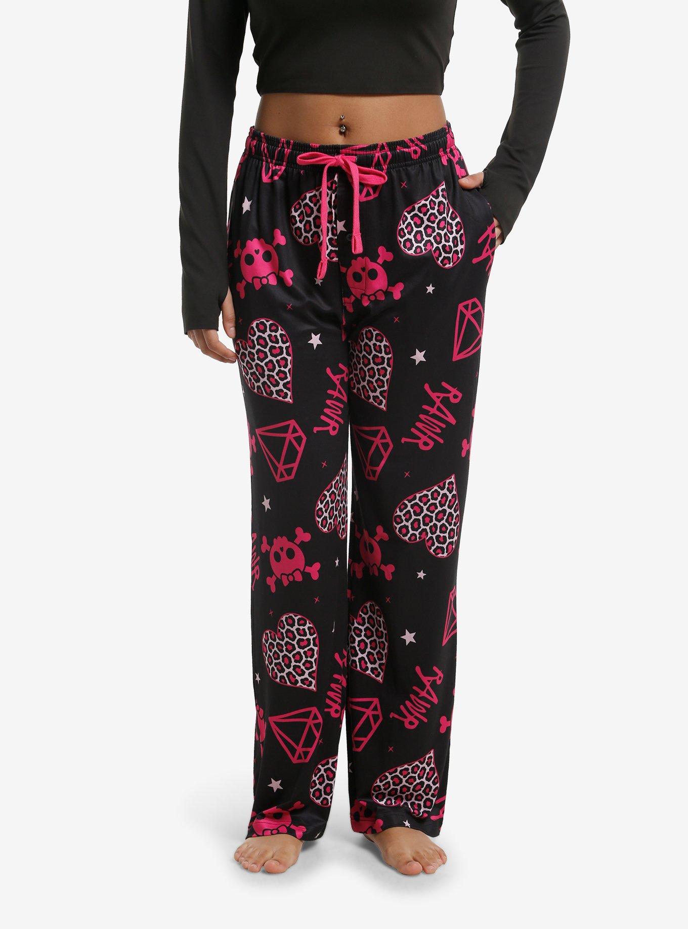 Rawr Pink & Black Pajama Pants, , hi-res