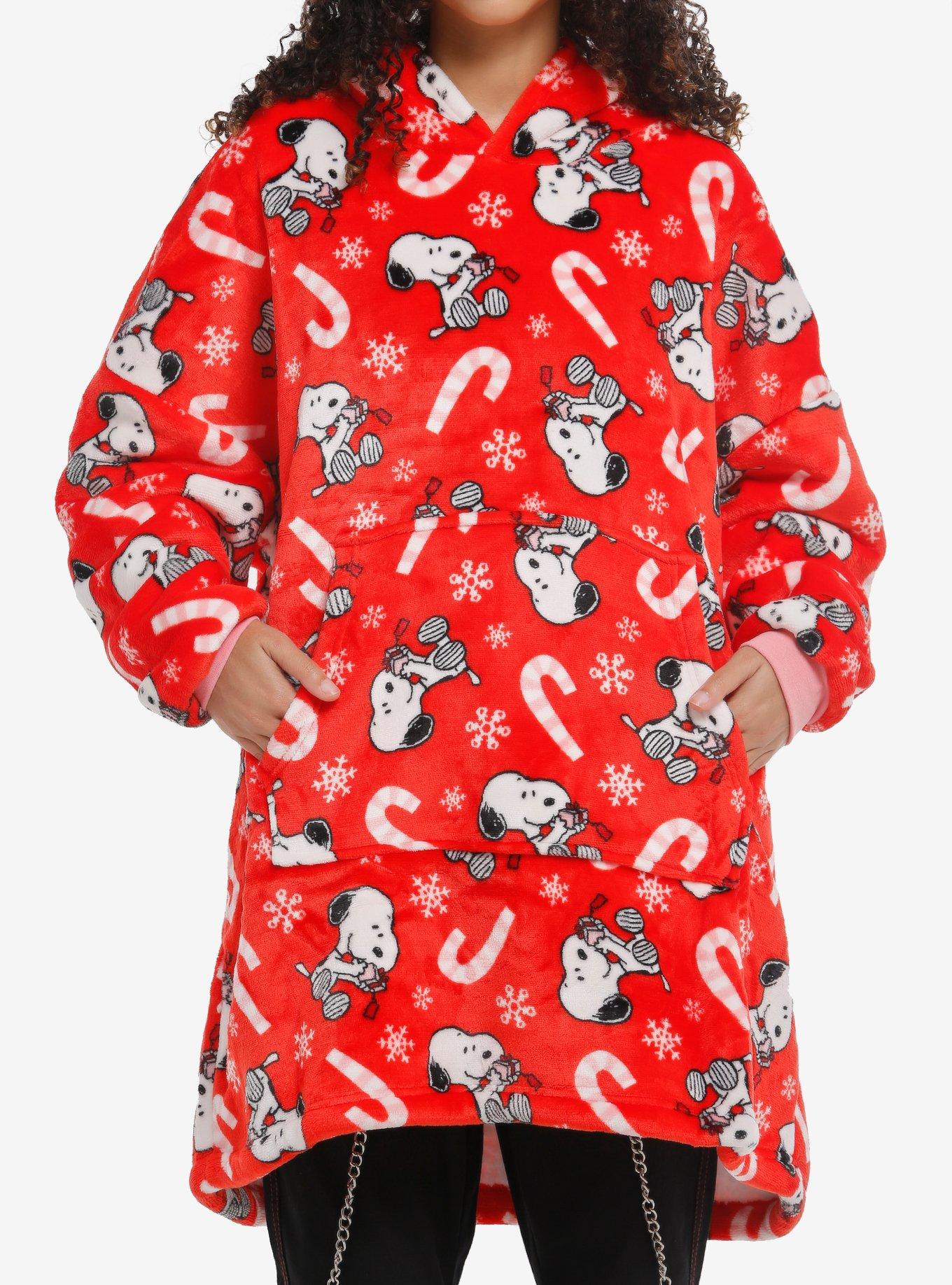 Peanuts Snoopy Holiday Fuzzy Oversized Hoodie, , hi-res