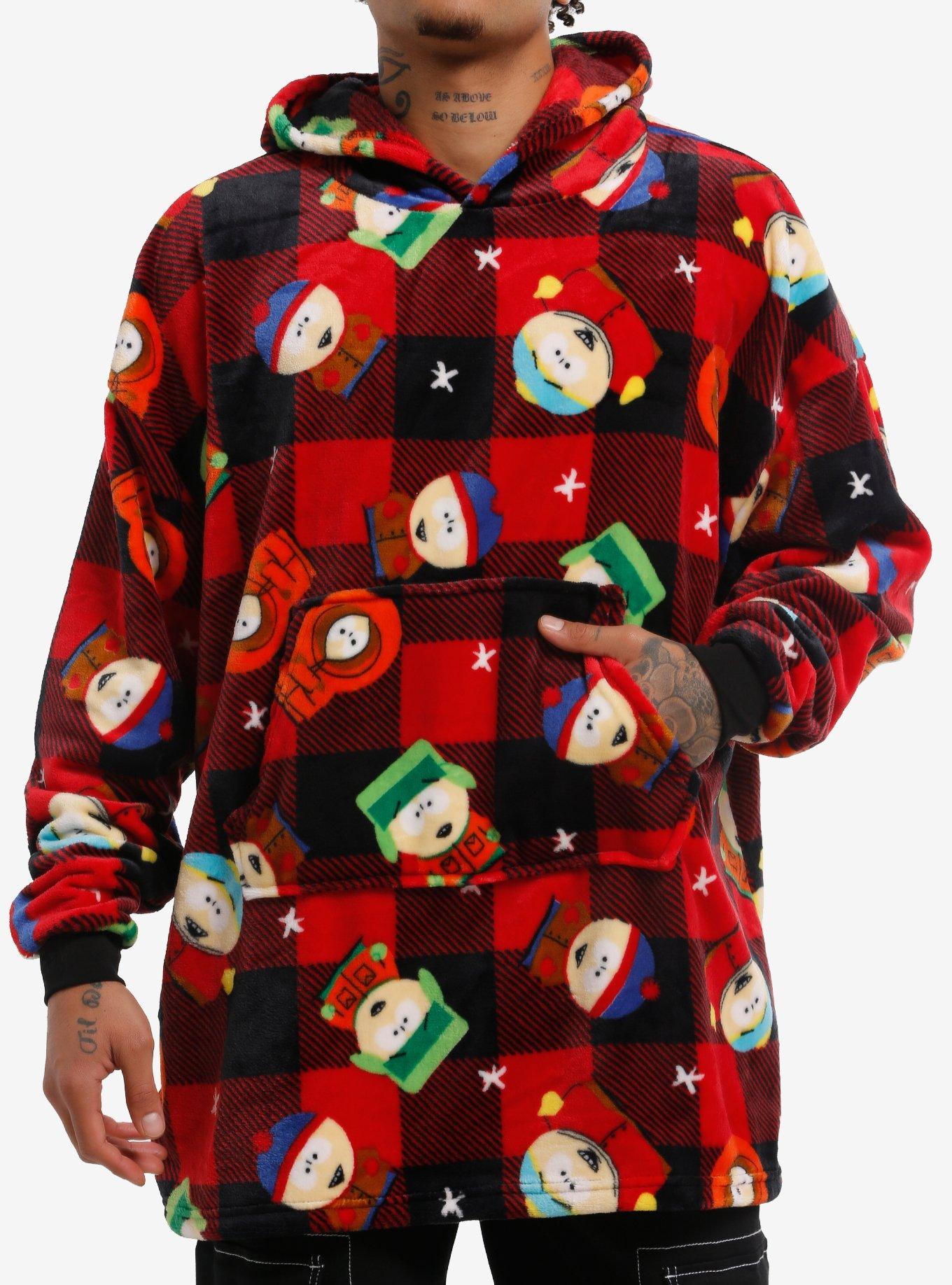 South Park Plaid Fuzzy Oversized Hoodie, , hi-res