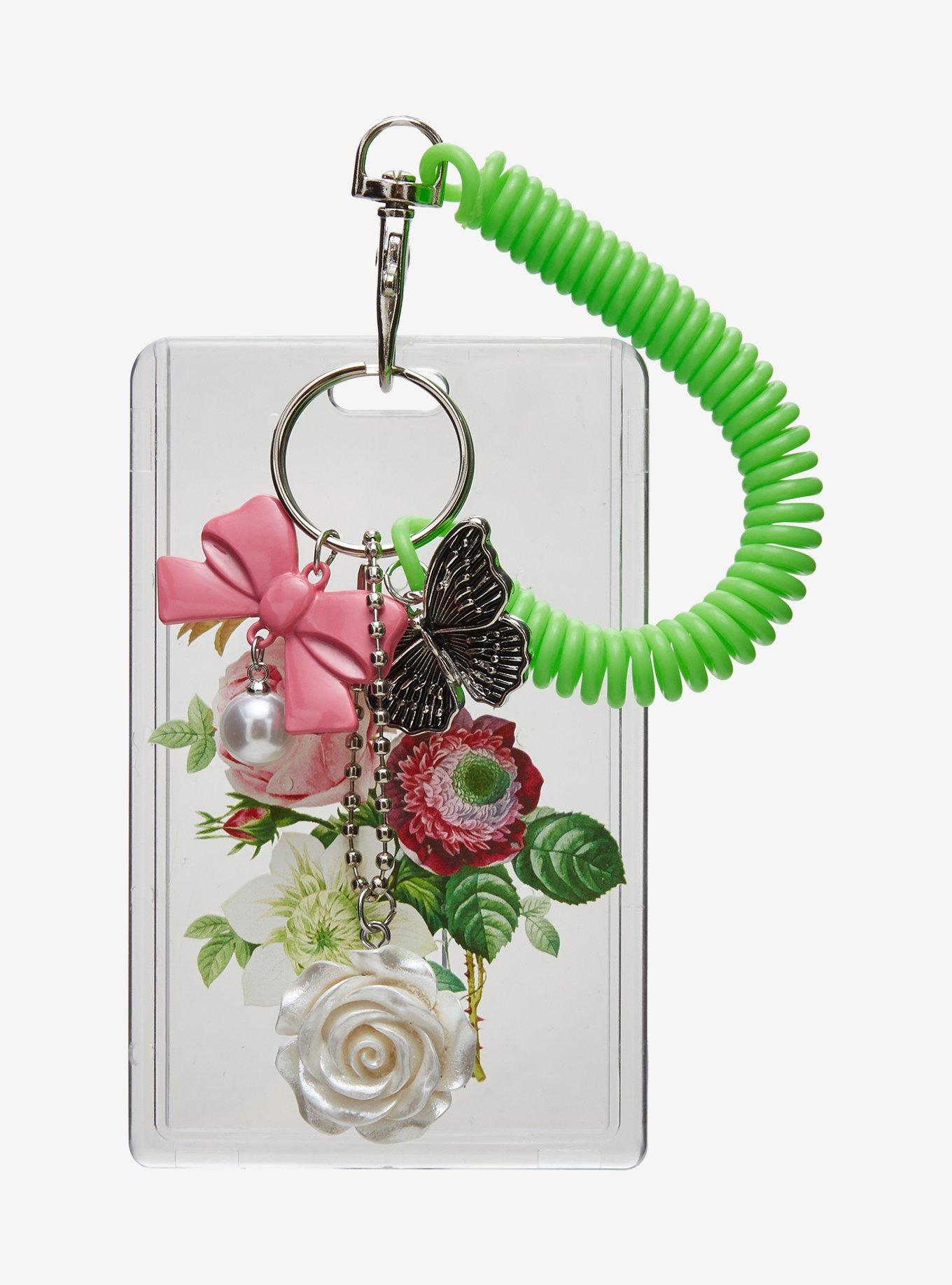 Floral Butterfly Acrylic ID Sleeve Wristlet, , hi-res