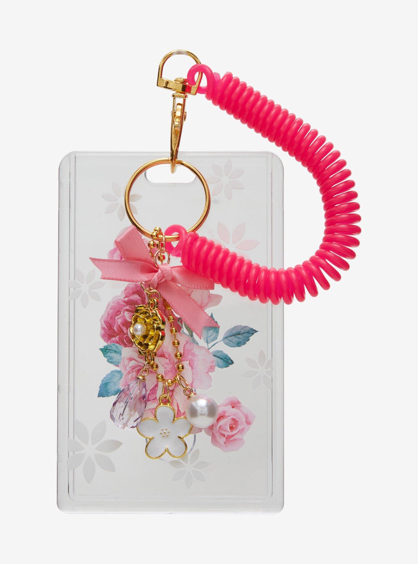 Floral Acrylic ID Sleeve Wristlet, , hi-res