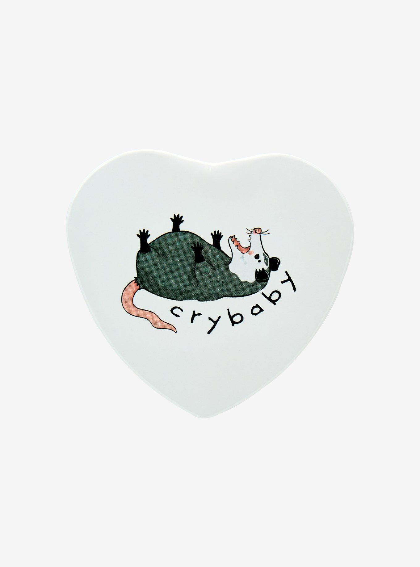 Crybaby Possum Heart Button Pin, , hi-res