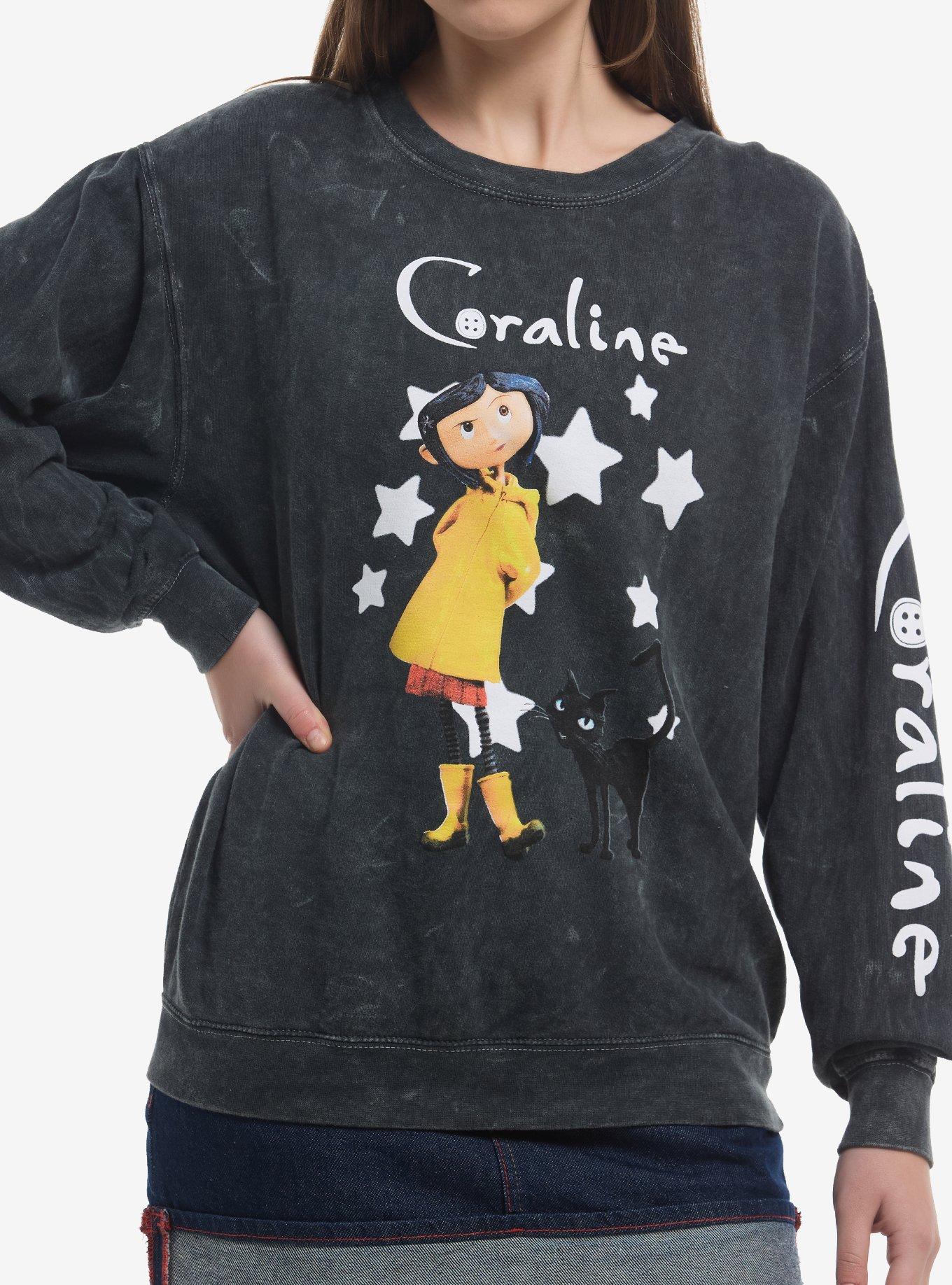 Coraline Stars Dark Wash Girls Sweatshirt, , hi-res