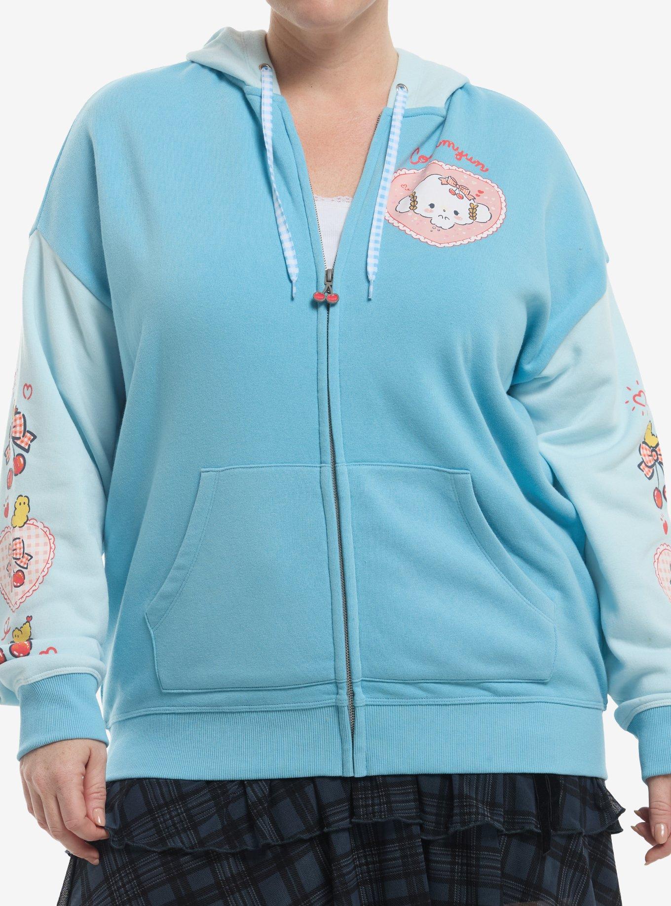 Cogimyun Cherries Blue Girls Hoodie Plus Size, , hi-res