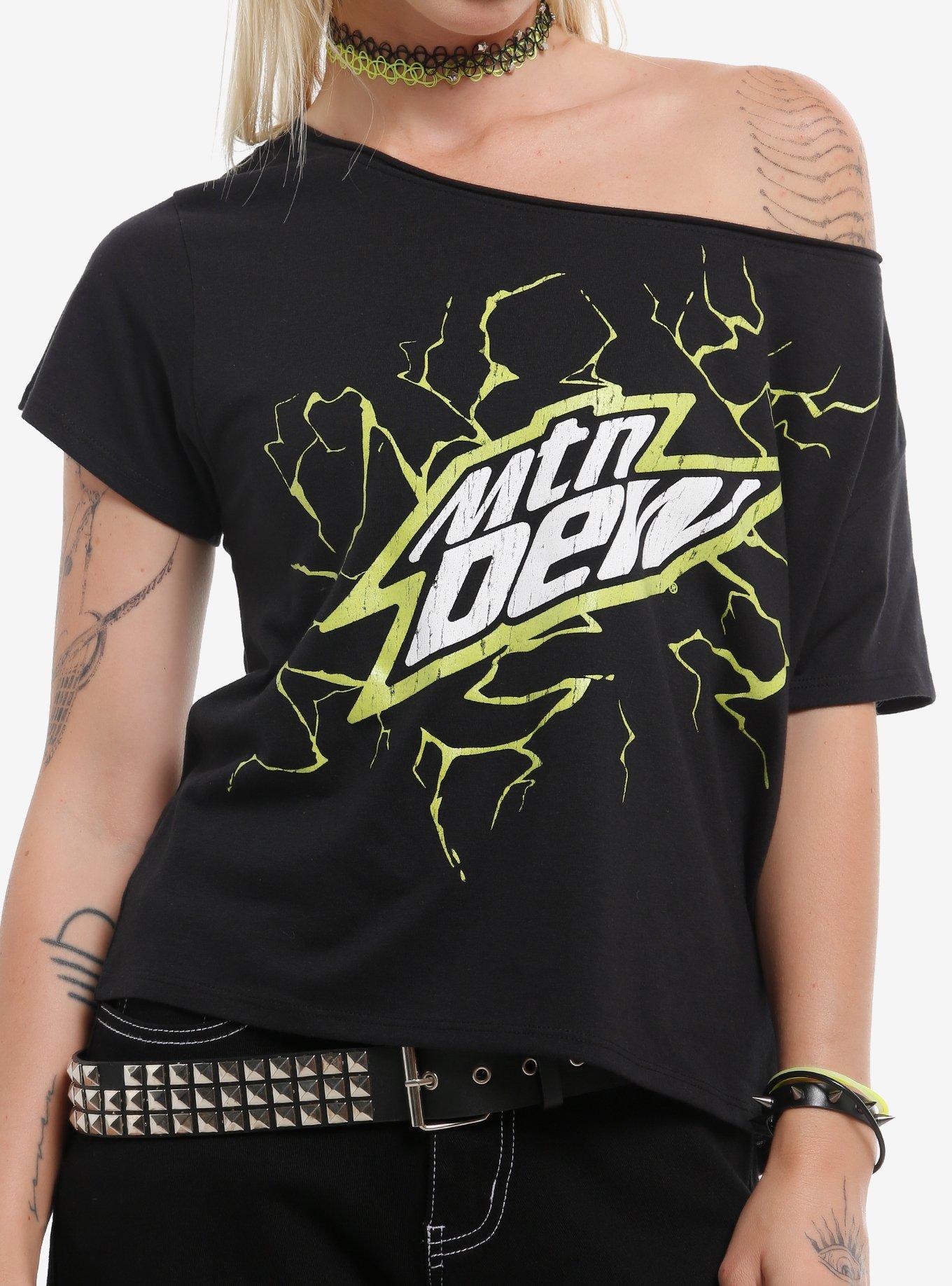 Mountain Dew Lightning Off-Shoulder Girls T-Shirt, , hi-res