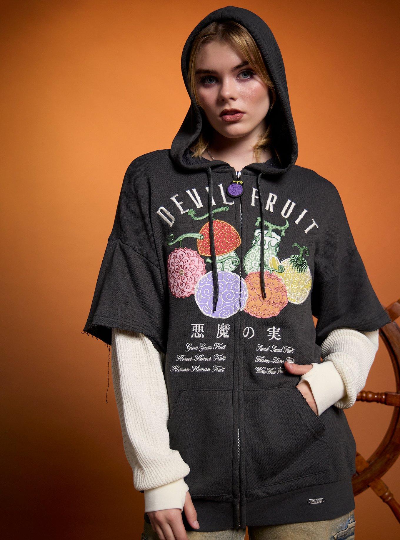 One Piece Devil Fruits Thermal Oversized Twofer Hoodie, , hi-res