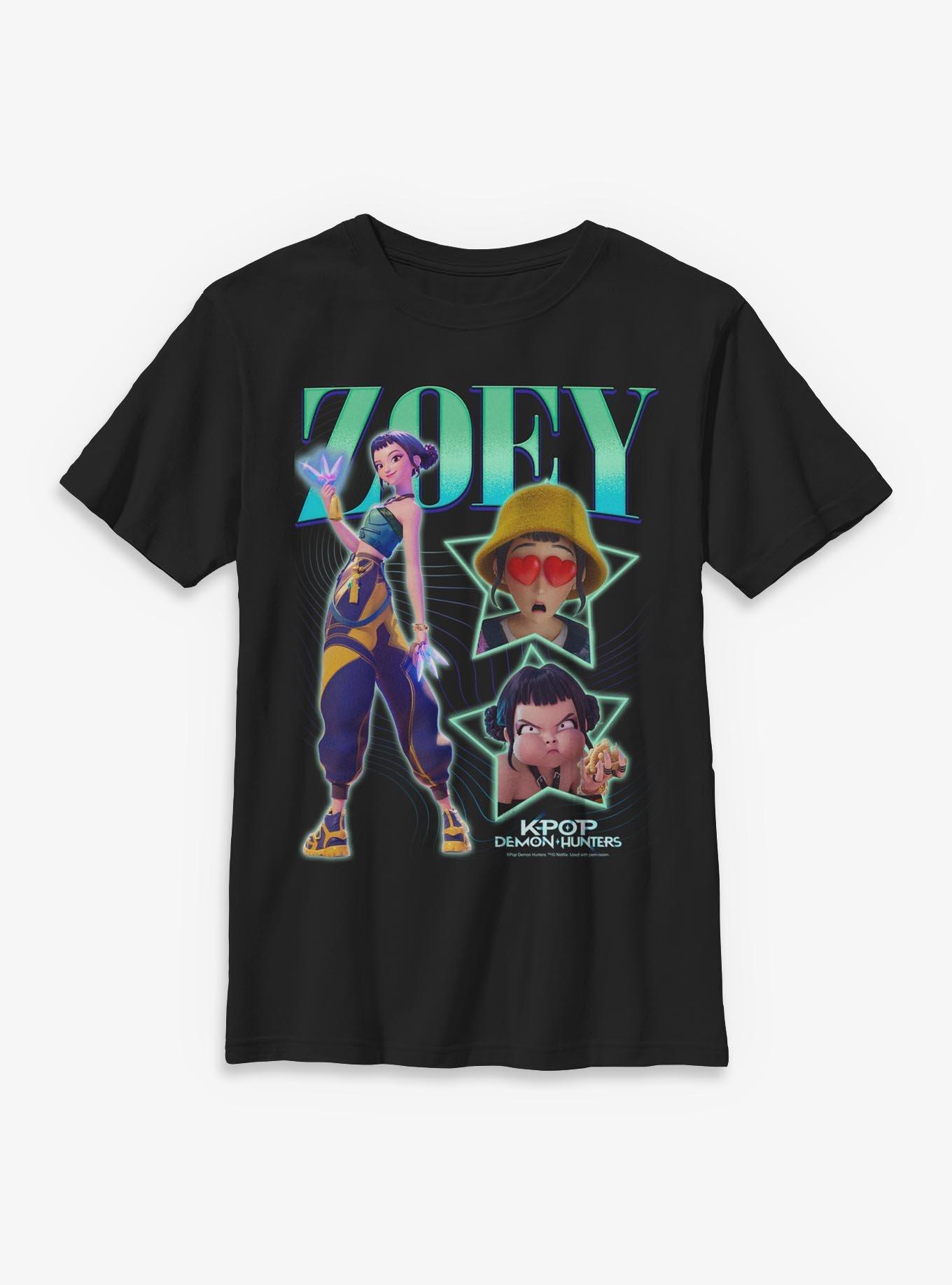 KPop Demon Hunters Zoey Star Collage Youth T-Shirt - BLACK | BoxLunch
