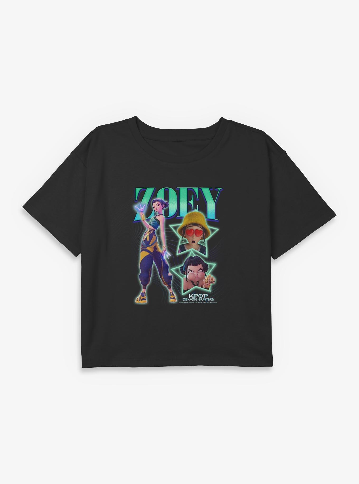 KPop Demon Hunters Zoey Star Collage Youth Girls Boxy Crop T-Shirt, , hi-res