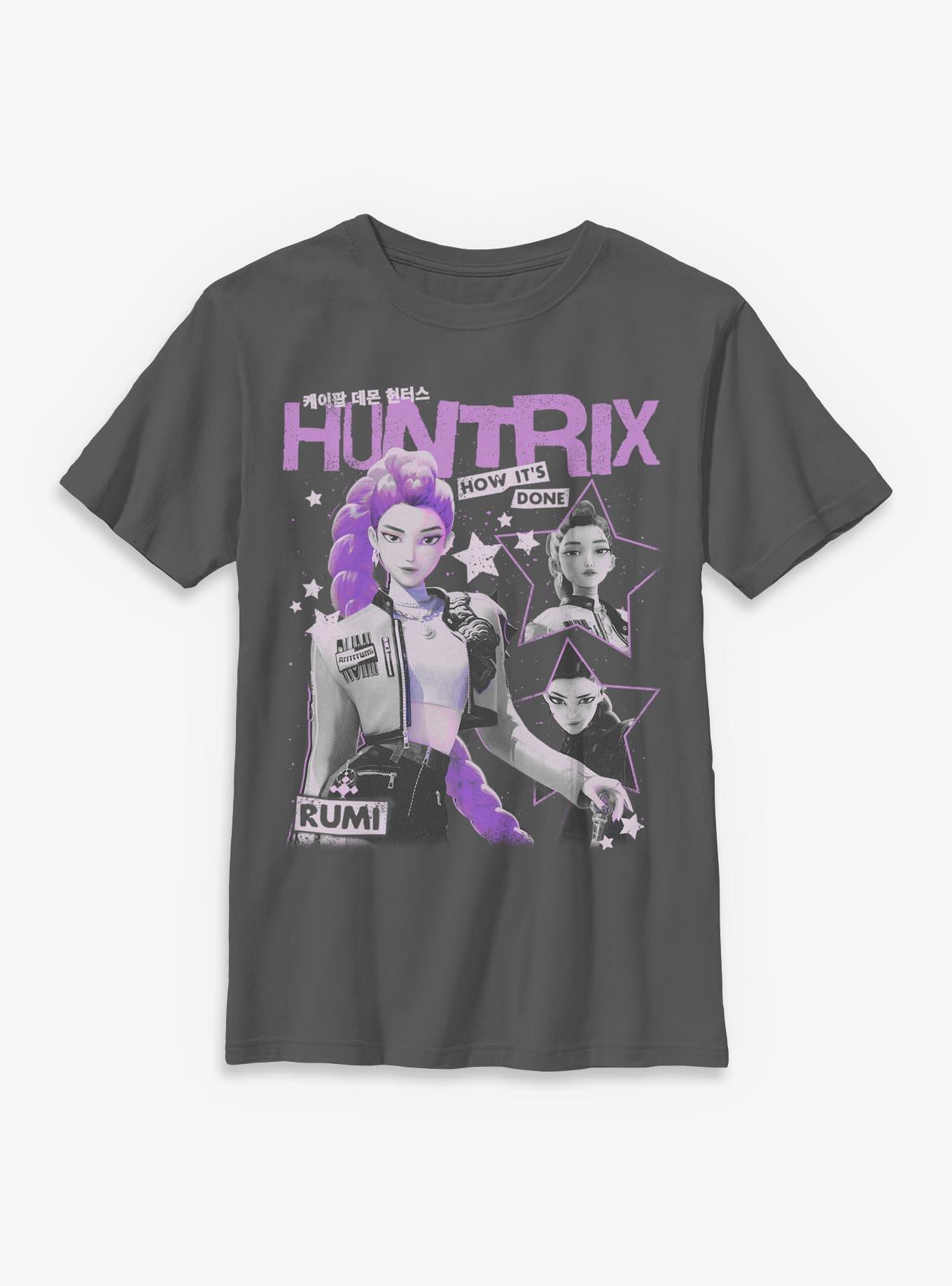 KPop Demon Hunters Huntrix Rumi Stars Collage Youth T-Shirt, , hi-res