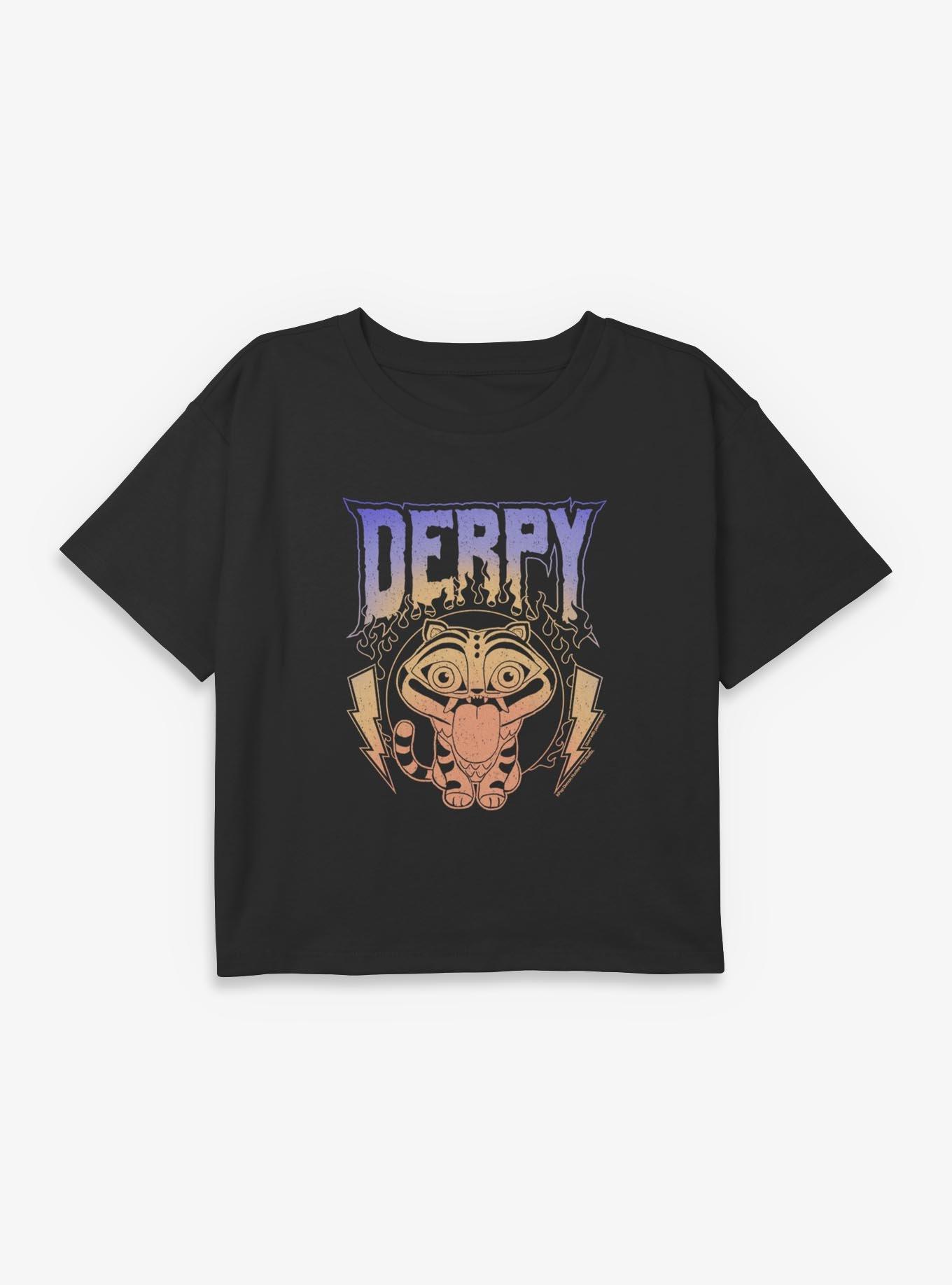 KPop Demon Hunters Derpy The Tiger Retro Metal Youth Girls Boxy Crop T-Shirt, , hi-res