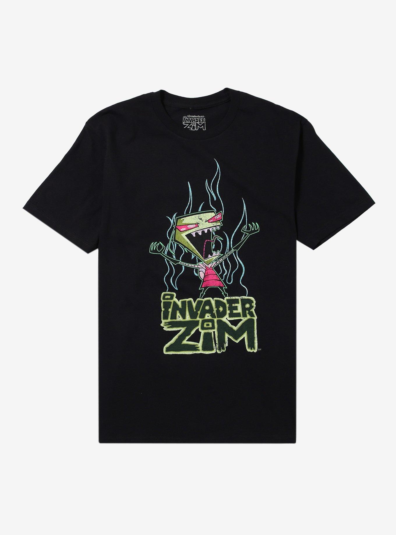 Invader Zim Glitter Flames Zim T-Shirt, , hi-res
