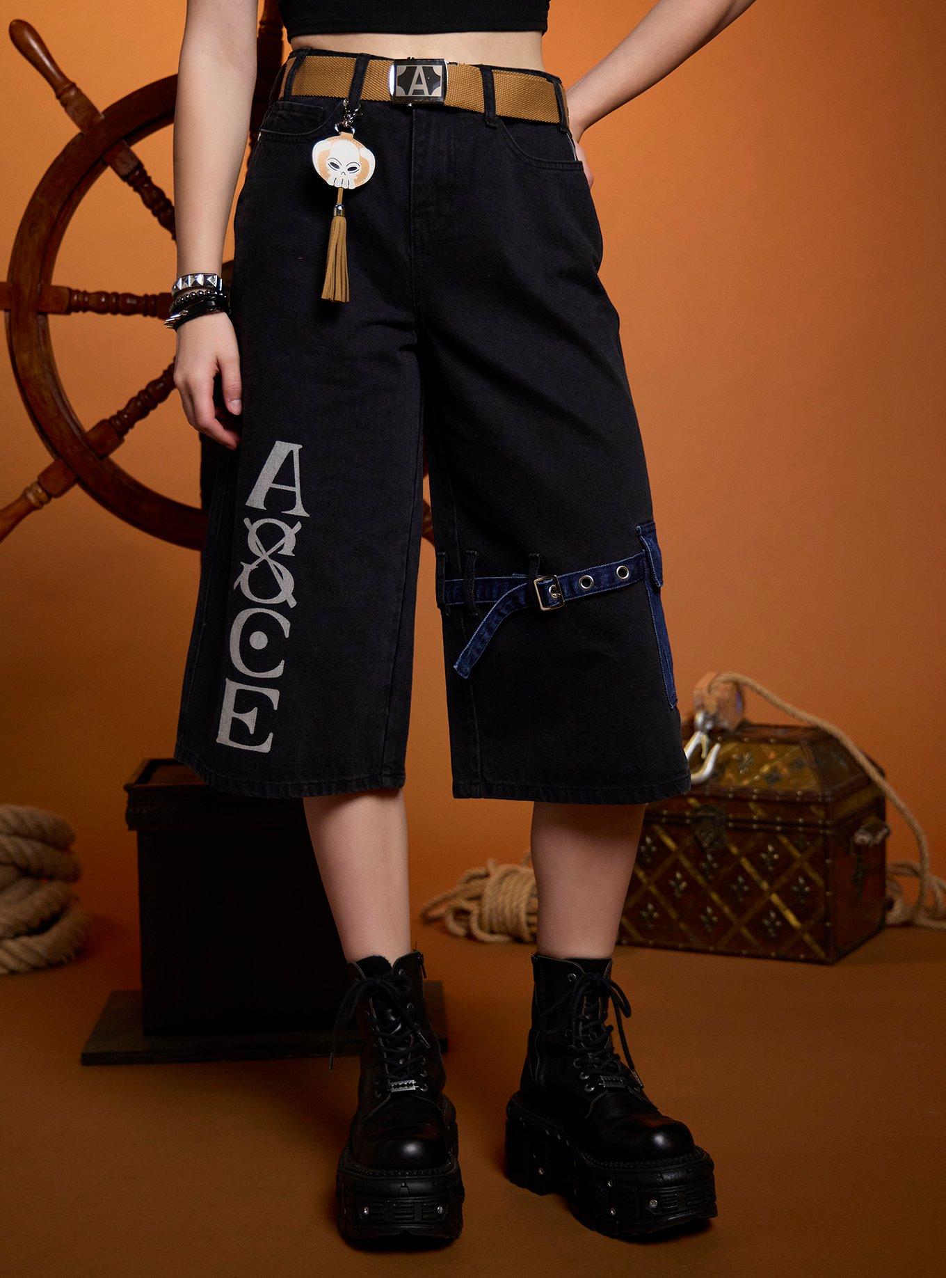 One Piece Ace Charm Belted Jorts, , hi-res