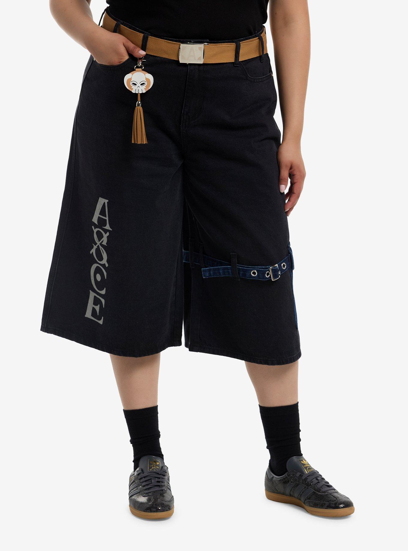 One Piece Ace Charm Belted Jorts Plus Size, , hi-res