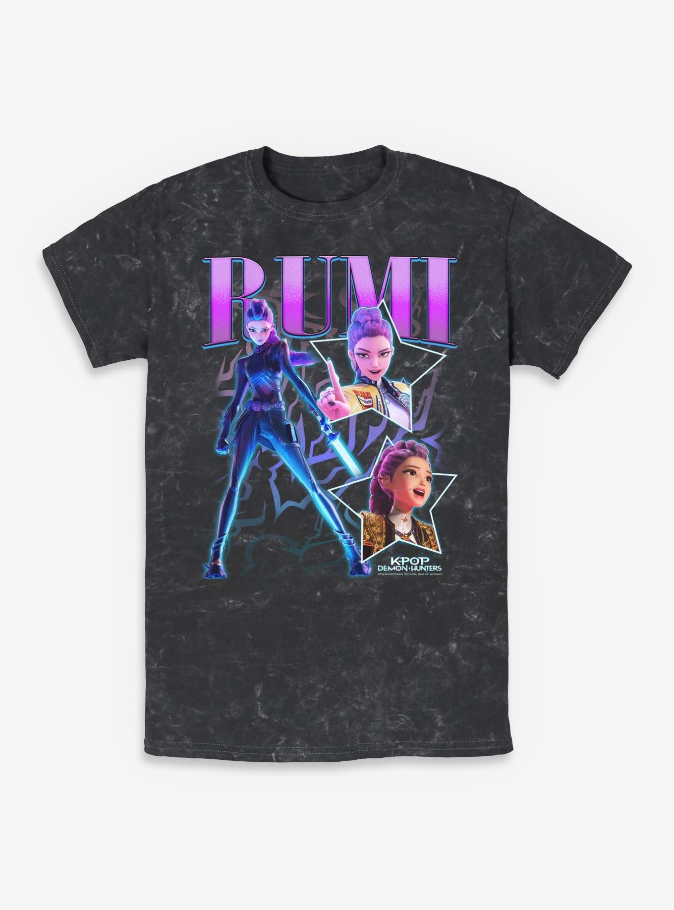 KPop Demon Hunters Rumi Star Collage Mineral Wash T-Shirt, , hi-res