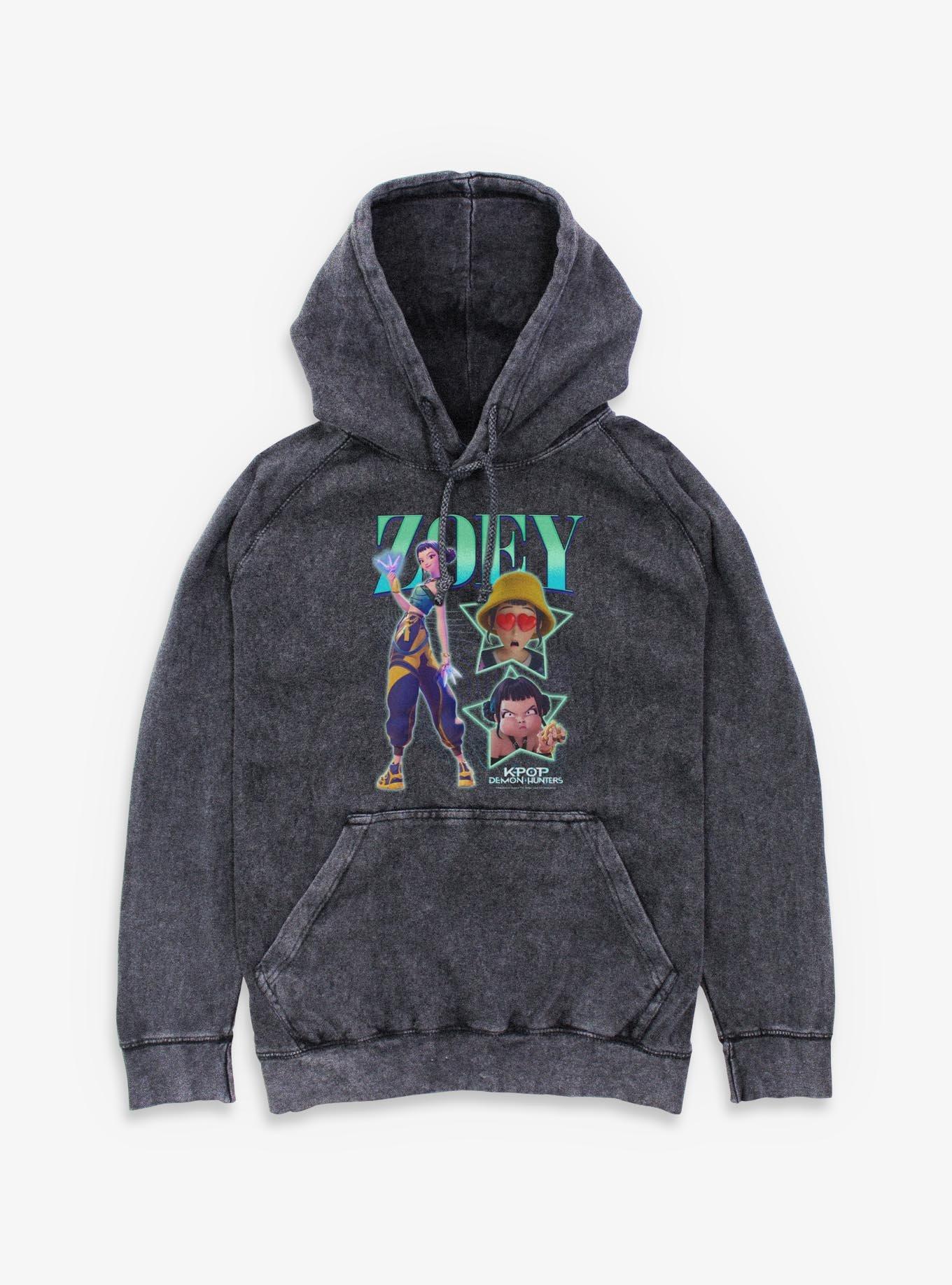 KPop Demon Hunters Zoey Collage Mineral Wash Hoodie, , hi-res