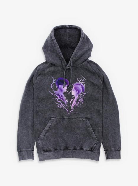 KPop Demon Hunters Rumi & Jinu Heart Mineral Wash Hoodie