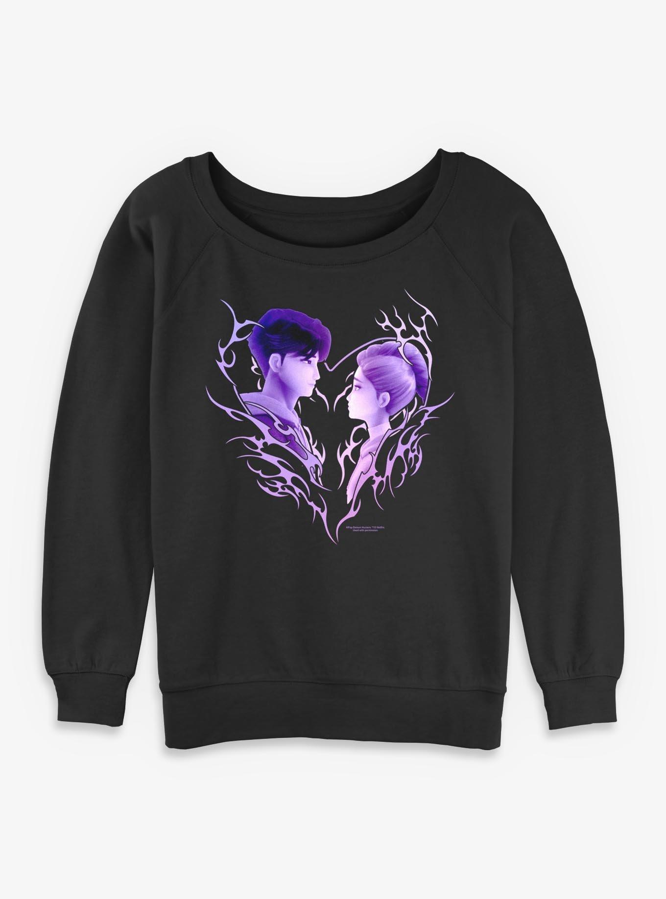 KPop Demon Hunters Rumi & Jinu Heart Girls Slouchy Sweatshirt, , hi-res