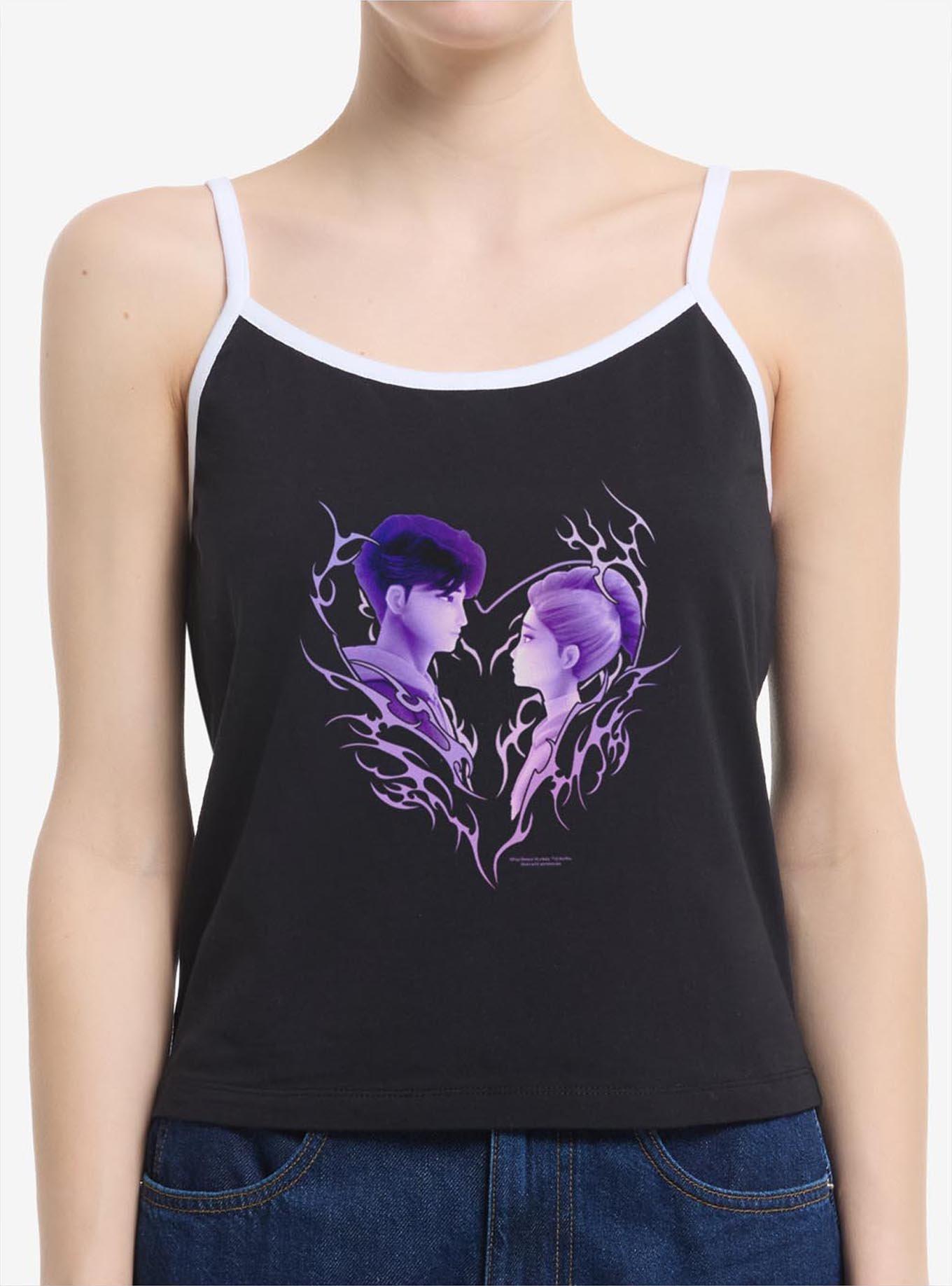 KPop Demon Hunters Rumi & Jinu Heart Girls Cami, BLACK, hi-res
