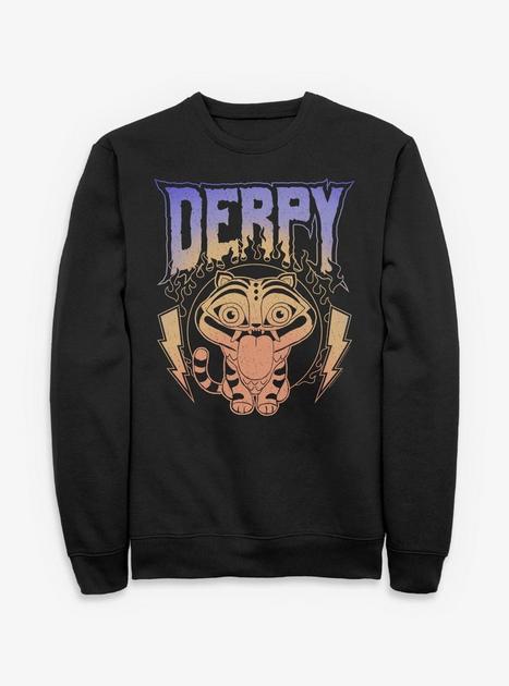 KPop Demon Hunters Derpy Tiger Retro Metal Sweatshirt - BLACK