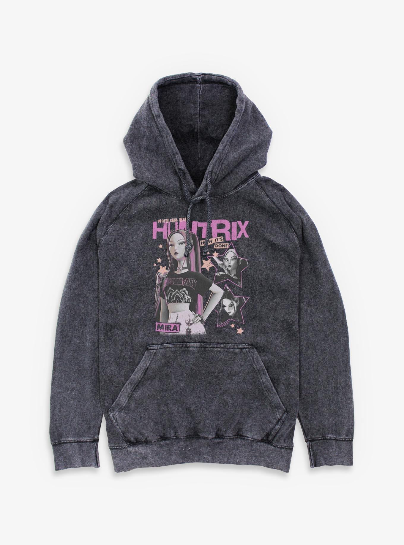 KPop Demon Hunters Huntrix Mira Stars Collage Mineral Wash Hoodie, , hi-res