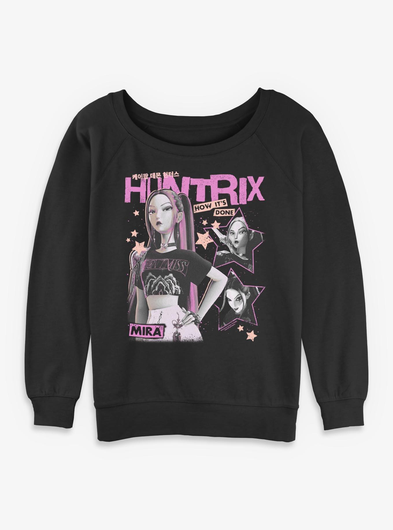 KPop Demon Hunters Huntrix Mira Stars Collage Womens Slouchy Sweatshirt, , hi-res