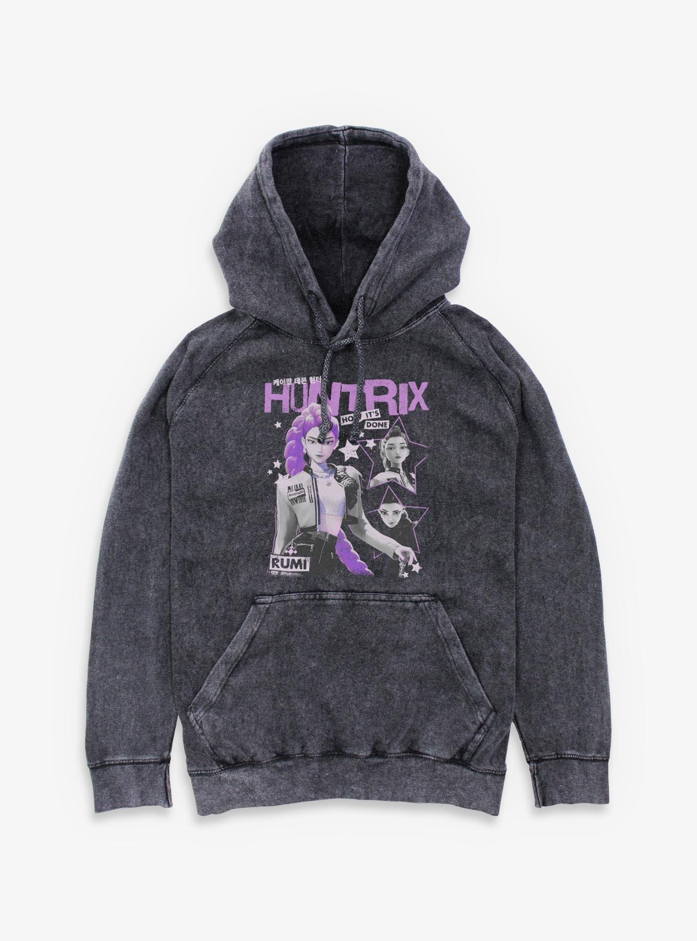KPop Demon Hunters Huntrix Rumi Stars Collage Mineral Wash Hoodie, , hi-res