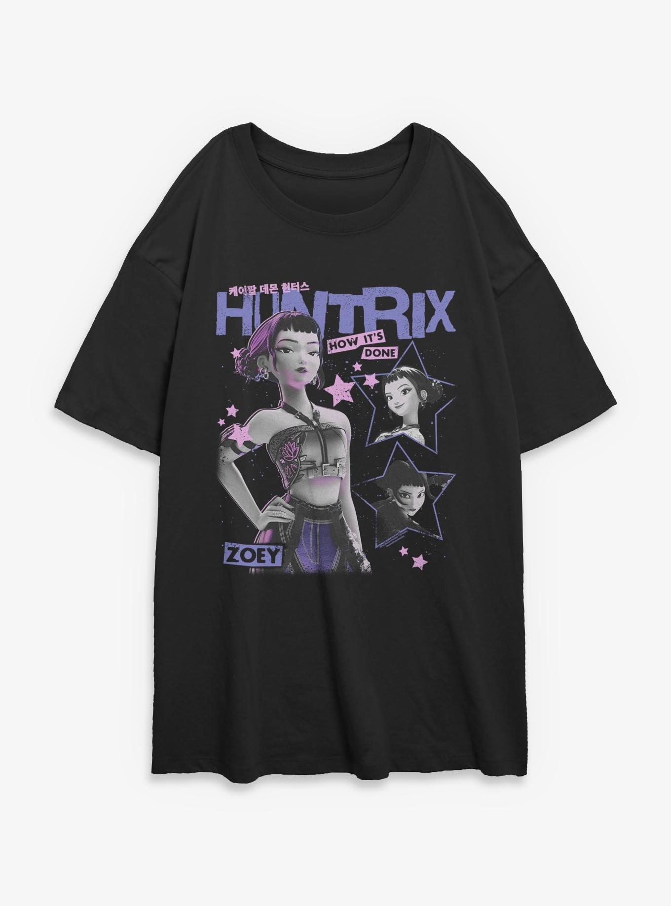 KPop Demon Hunters Huntrix Zoey Stars Collage Womens Oversized T-Shirt, , hi-res