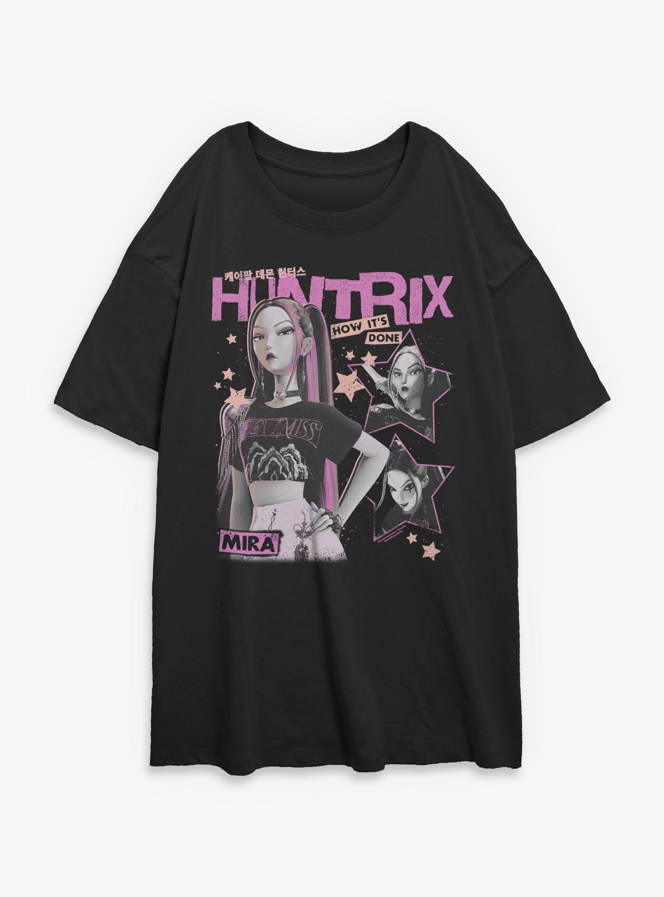 KPop Demon Hunters Huntrix Mira Stars Collage Womens Oversized T-Shirt, , hi-res