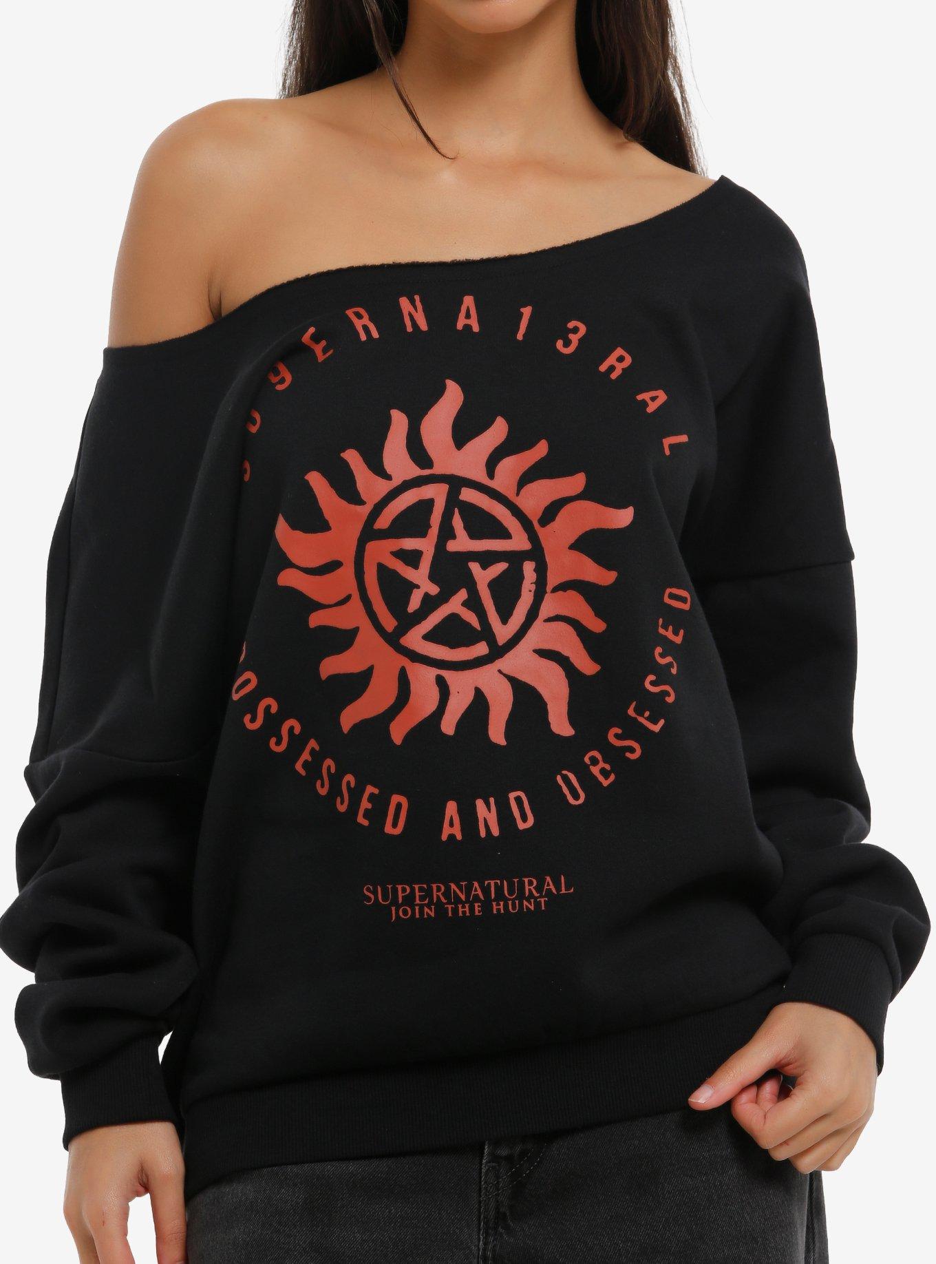 Supernatural Logo Off-Shoulder Girls Sweatshirt, , hi-res