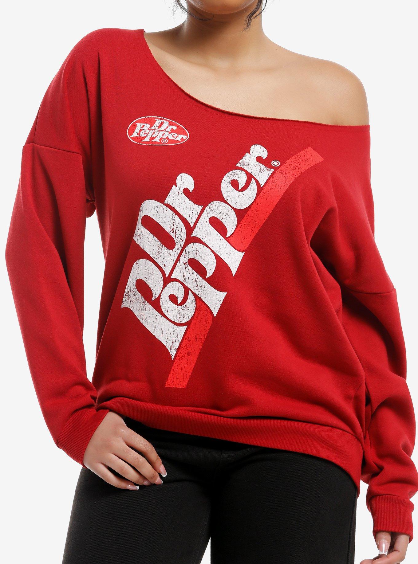 Dr. Pepper Logo Girls Off-Shoulder Sweatshirt, , hi-res