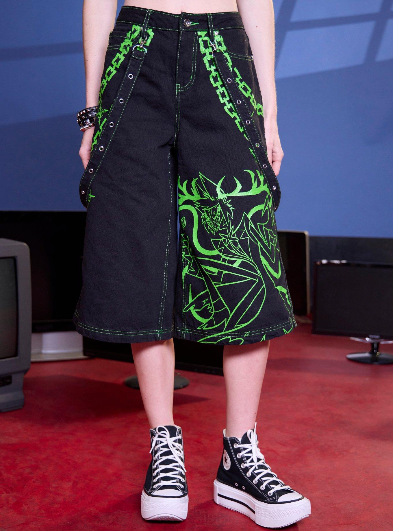 Hazbin Hotel Alastor Chain Suspender Jorts, , hi-res