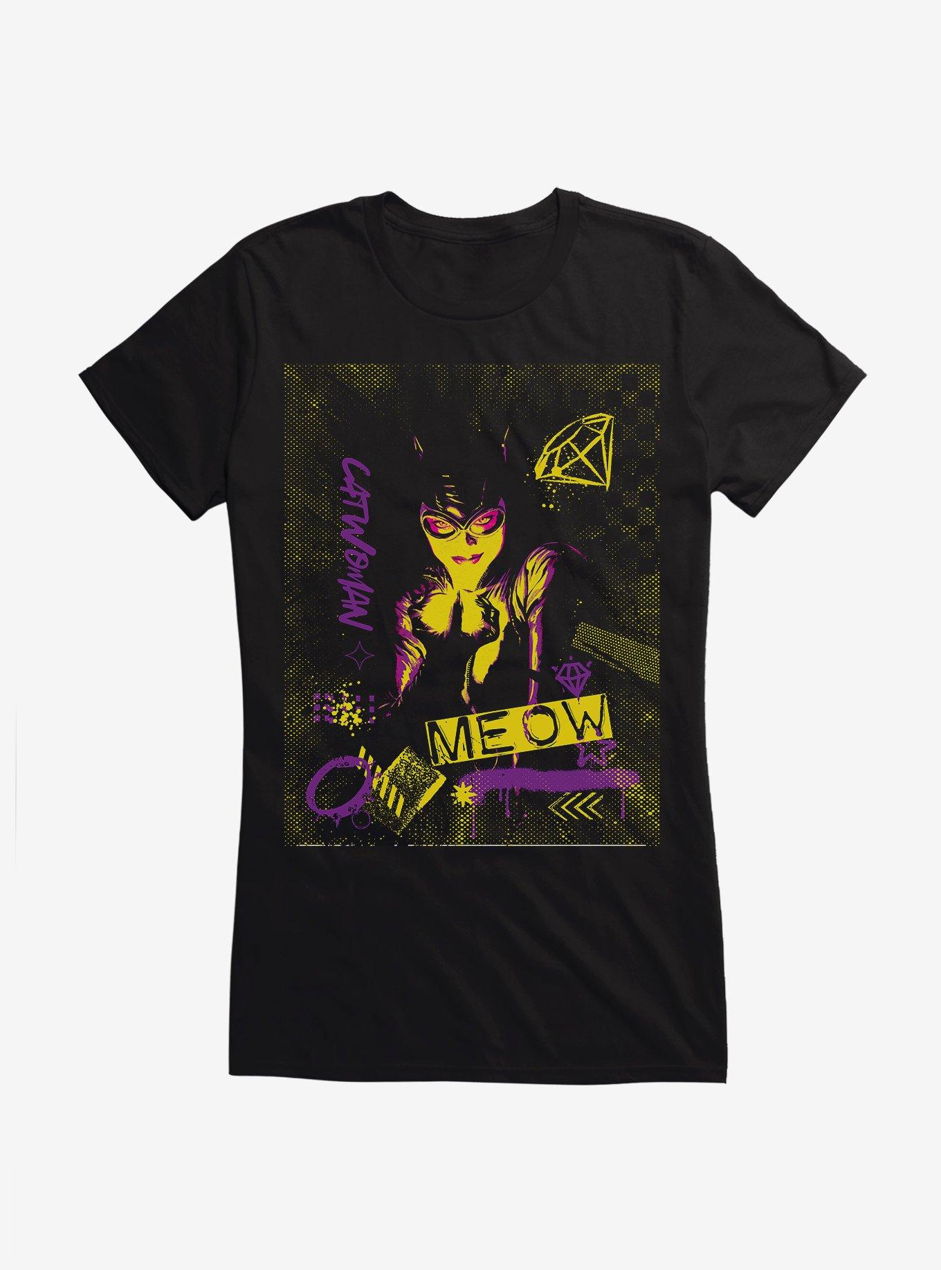 DC Catwoman Meow Girls T-Shirt, BLACK, hi-res