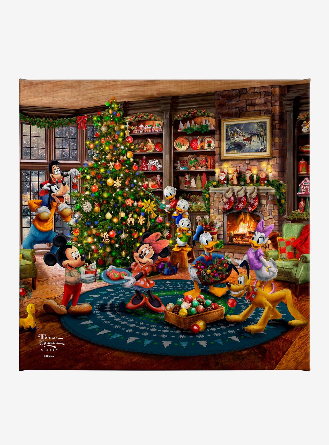 Disney Mickey & Minnie Trimming the Tree Gallery Wrapped Canvas, , hi-res
