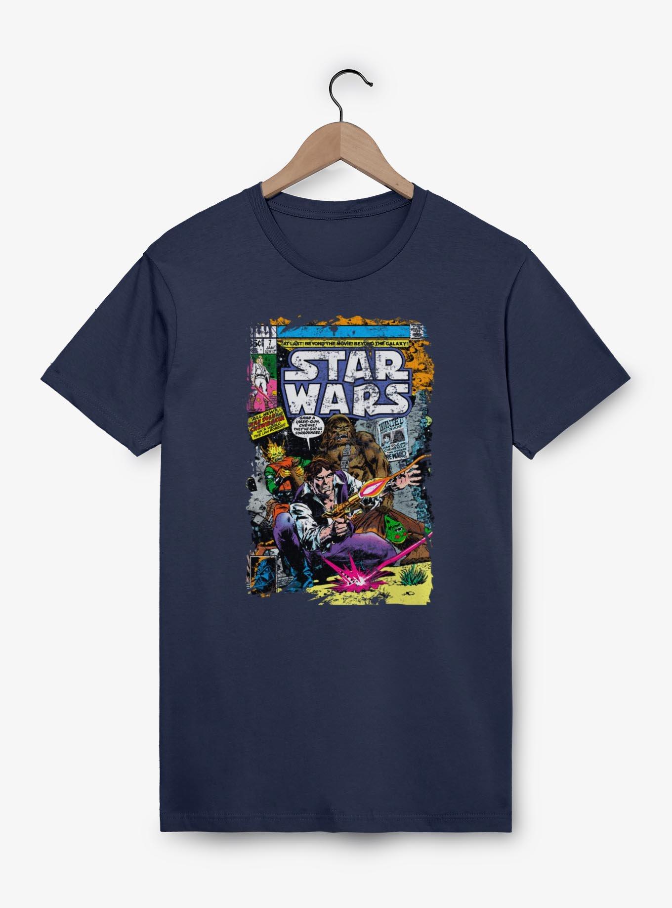 Star Wars Han Solo and Chewbacca Comic Style Cover T-Shirt, , hi-res