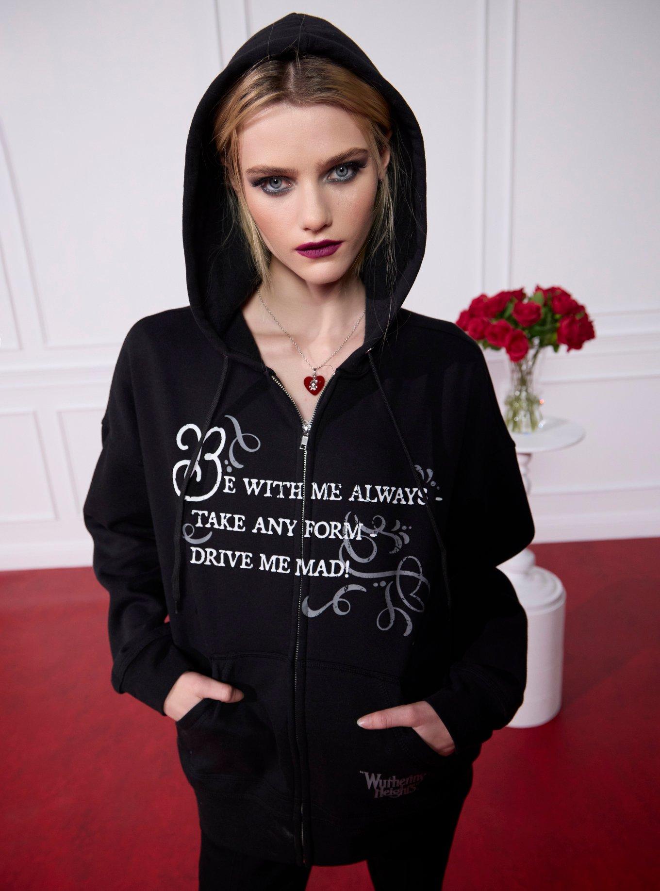 "Wuthering Heights" Quote Girls Oversized Hoodie, , hi-res