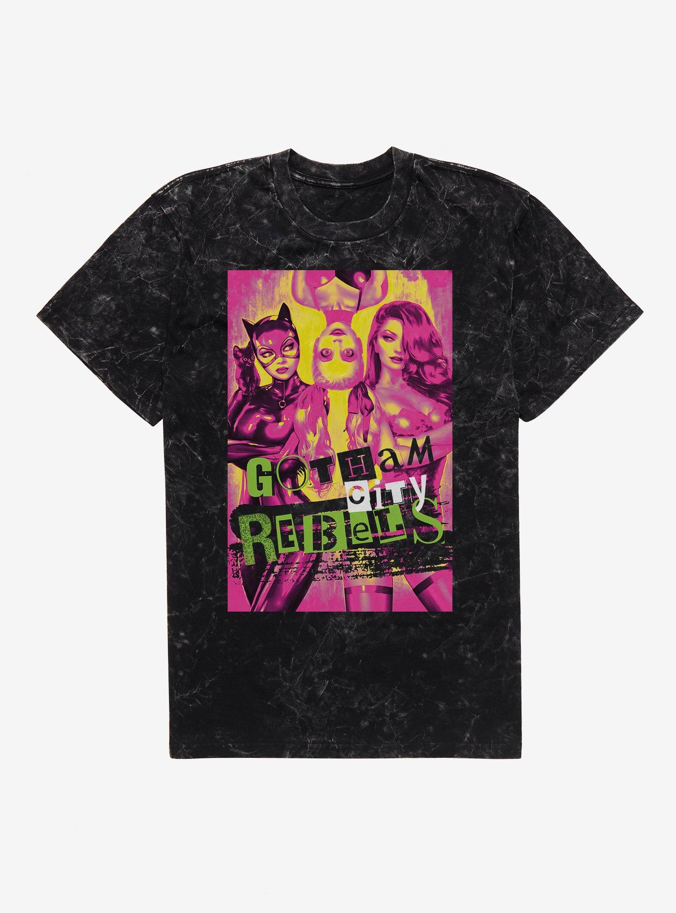 DC Gotham City Rebels Catwoman Harley Quinn Poison Ivy Mineral Wash T-Shirt, , hi-res
