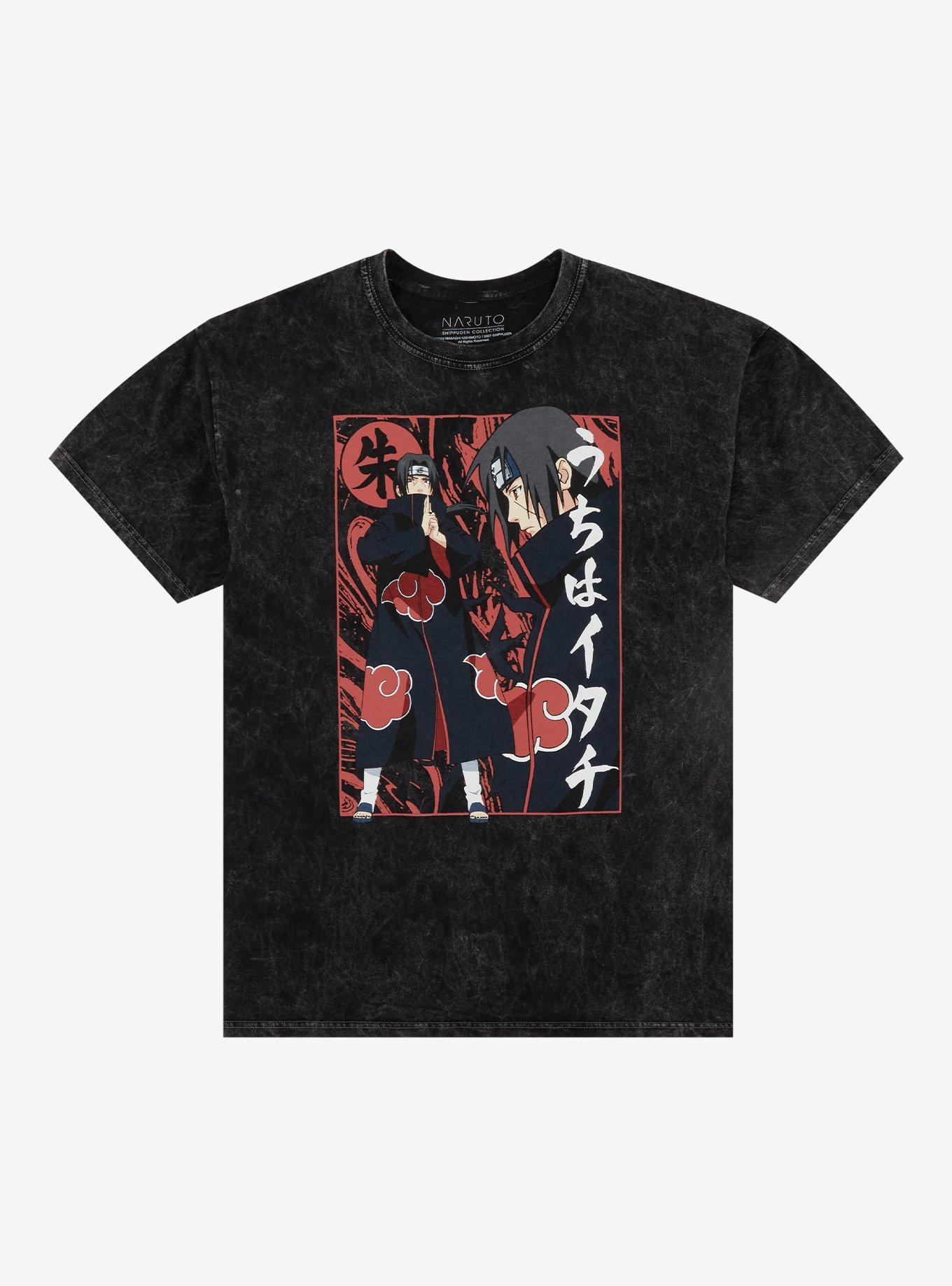 Naruto Shippuden Itachi Collage Dark Wash T-Shirt