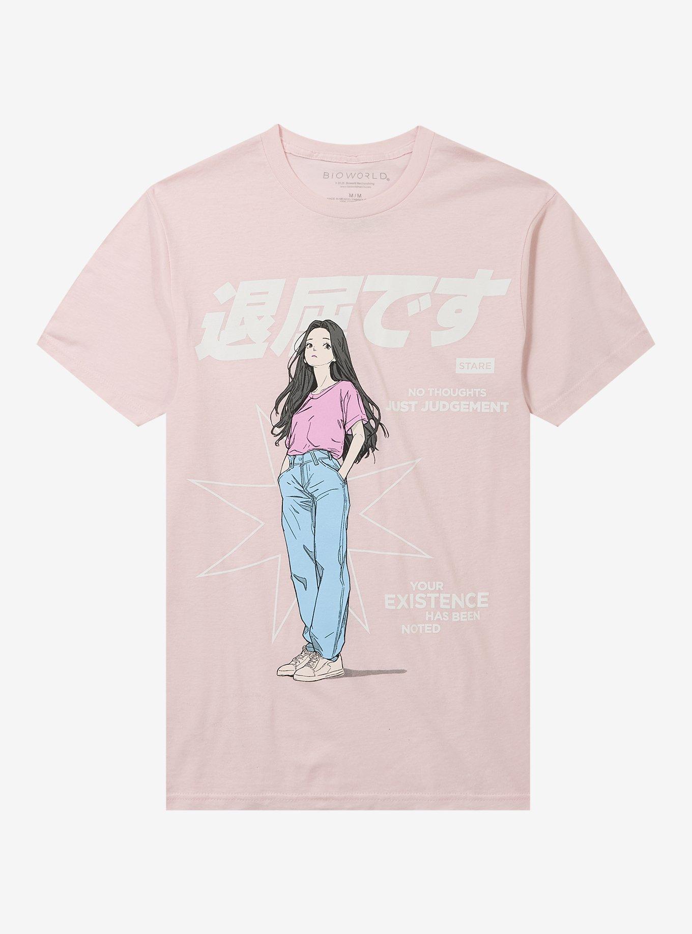 Bored Anime Girl Stare T-Shirt, , hi-res