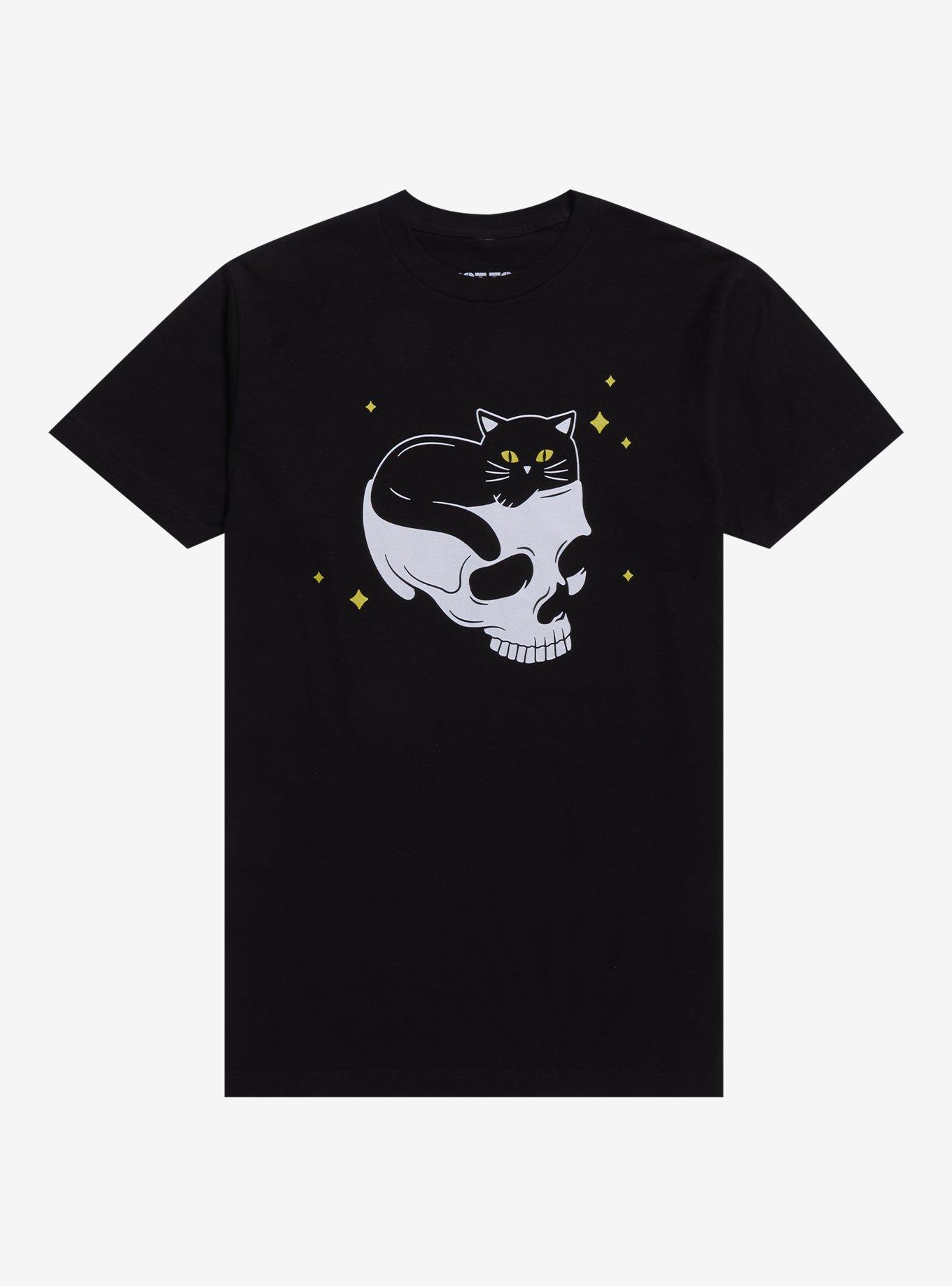 Black Cat Skull T-Shirt, , hi-res