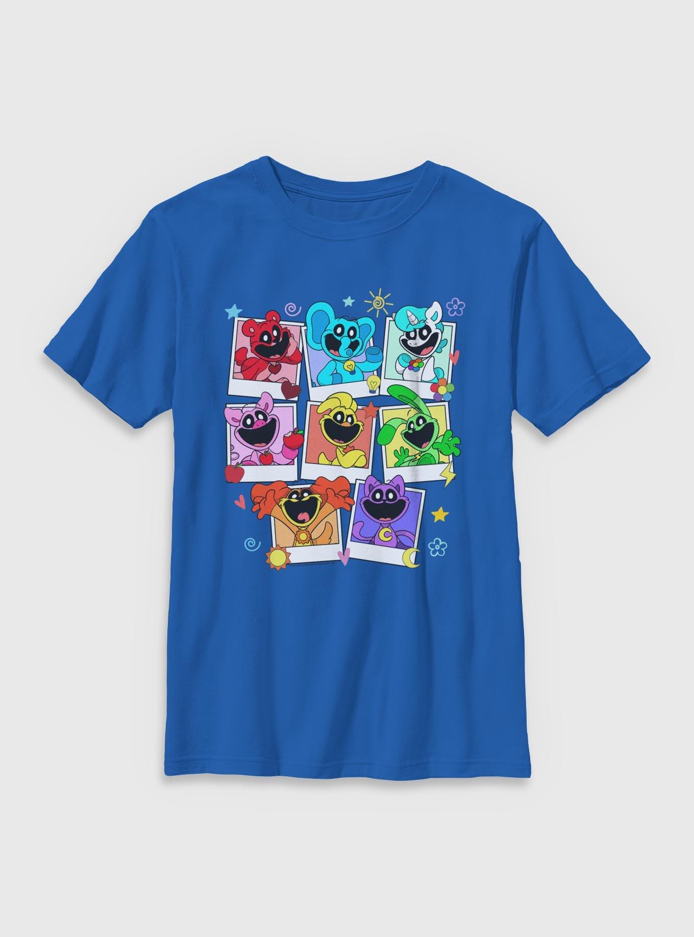 Poppy Playtime Polaroid Smiling Critters Youth T-Shirt, ROYAL, hi-res