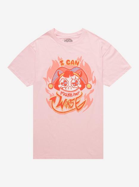 The Amazing Digital Circus Pomni Flame Pink T-Shirt | Hot Topic