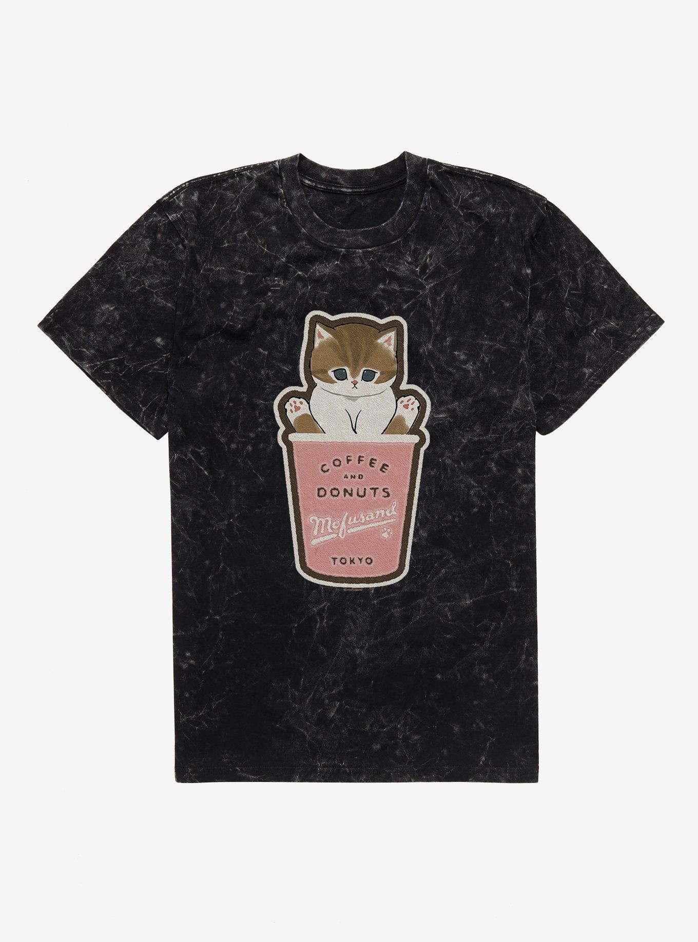 Mofusand Coffee & Donuts Tokyo Cup Mineral Wash T-Shirt, , hi-res